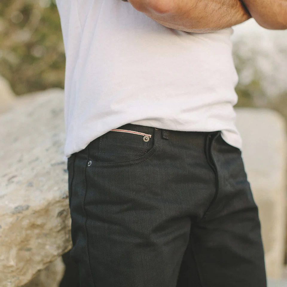 The Slim Jean in Shuttle Loomed Italian Selvage Black Denim - Image 2