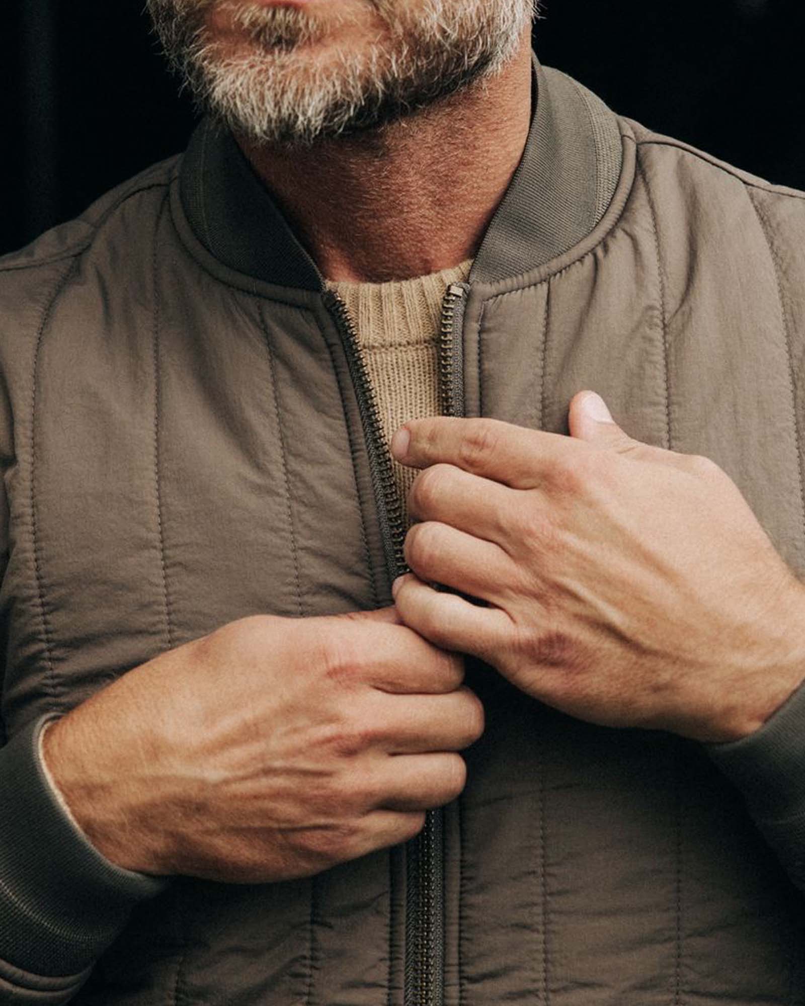 The Able Jacket in Morel Quilted Nylon - Image 3