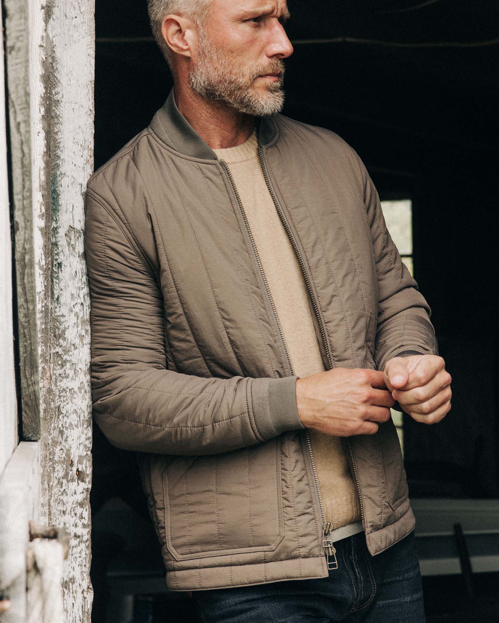 The Able Jacket in Morel Quilted Nylon - Image 5