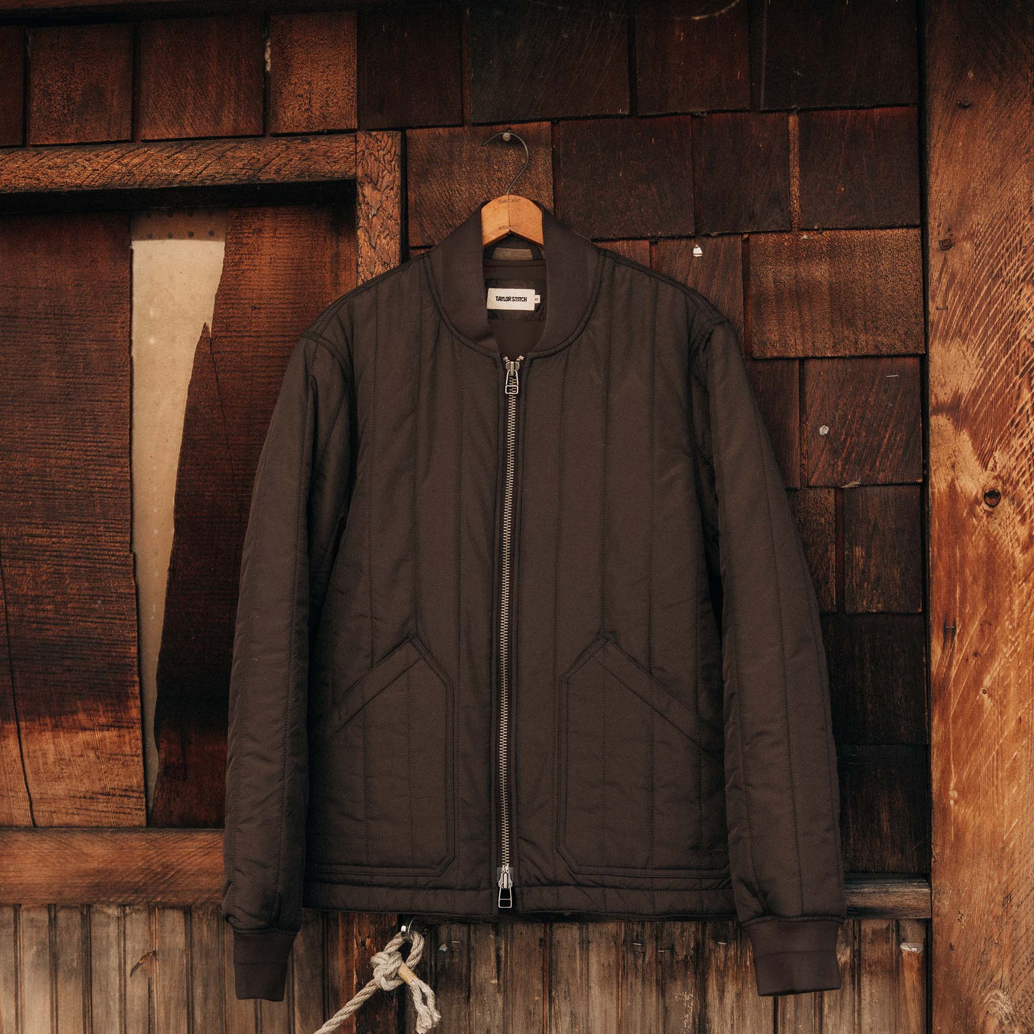 The Able Jacket in Soil Quilted Nylon - Image 5