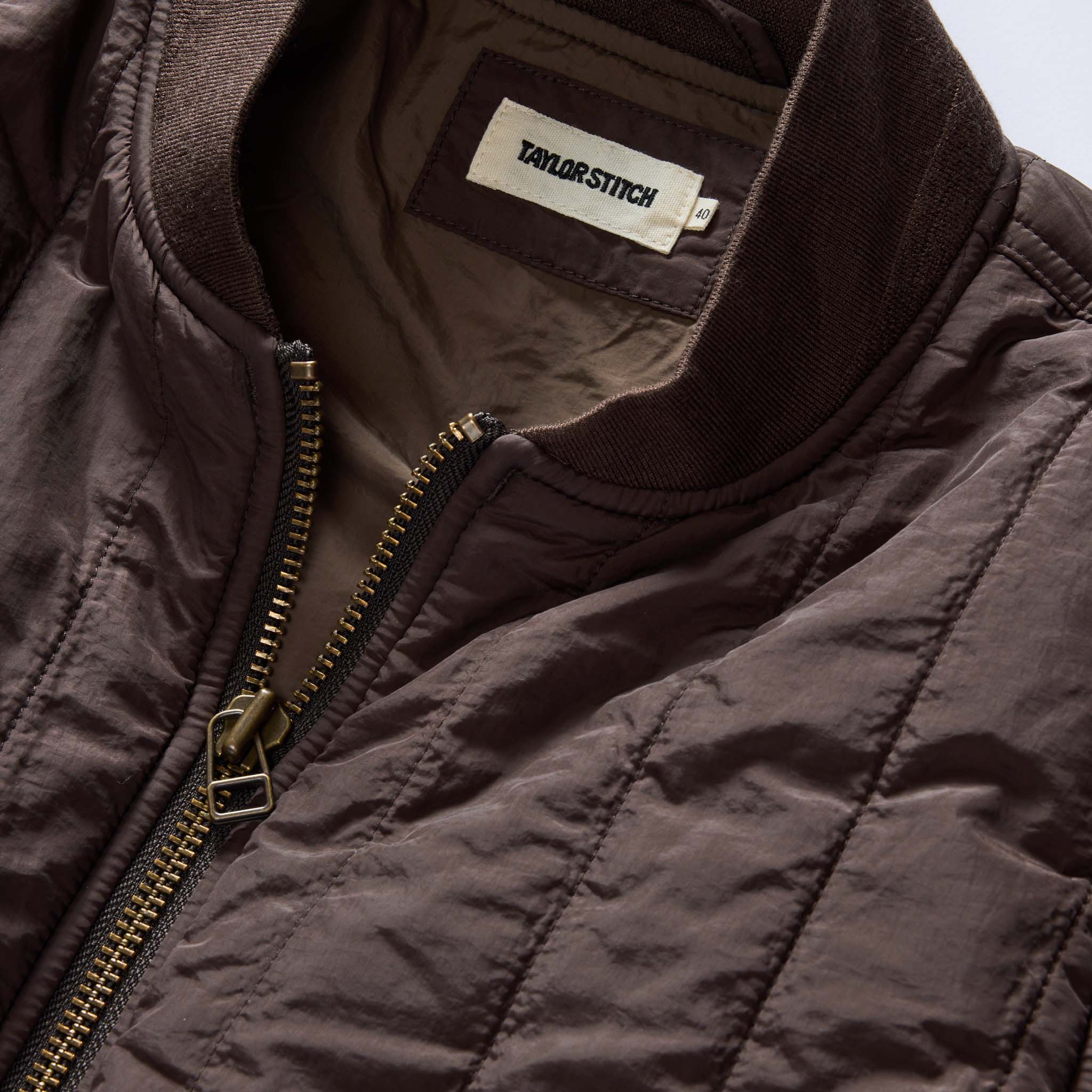 The Able Jacket in Soil Quilted Nylon - Image 6