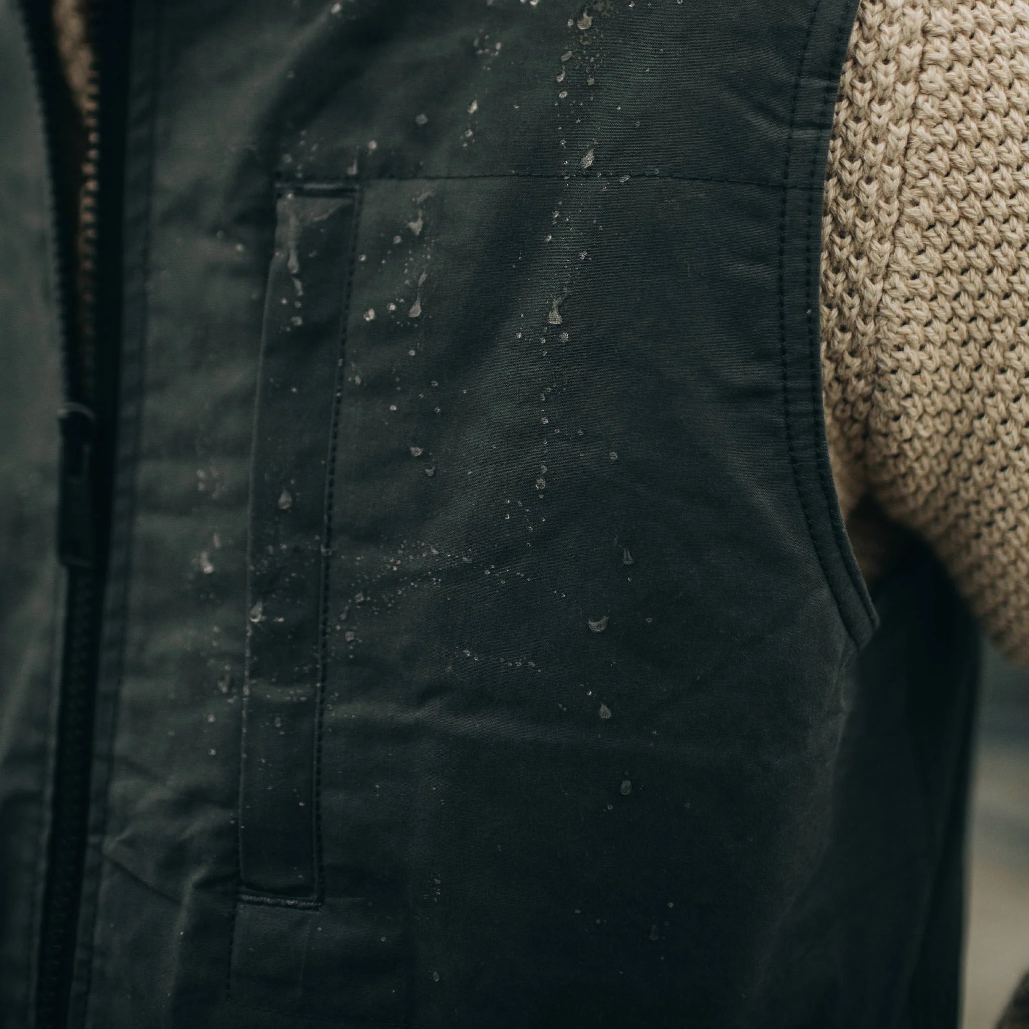 The Anchorage Vest in Charcoal Dry Wax - Image 3
