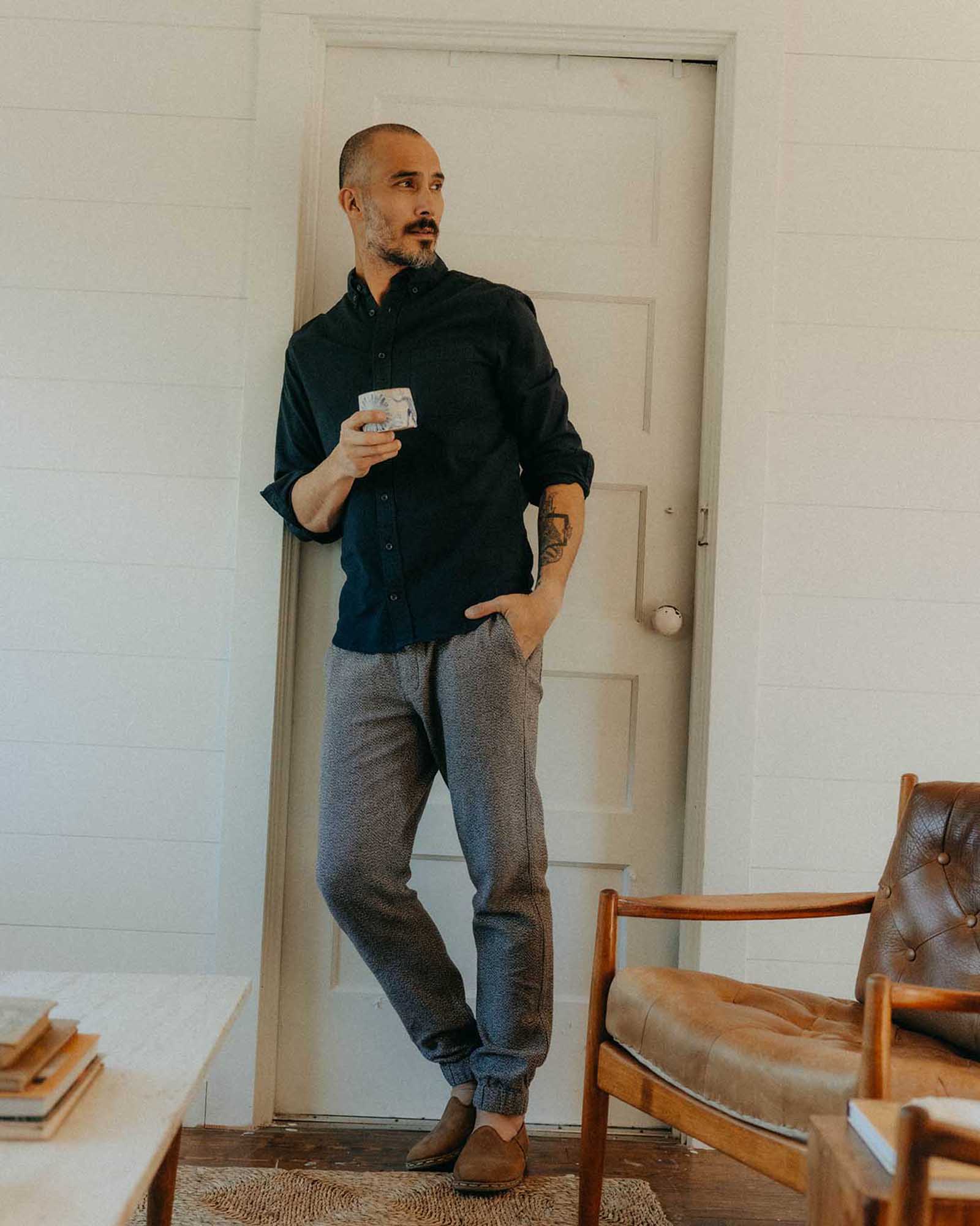 The Apres Pant in Granite Linen Tweed - Image 4