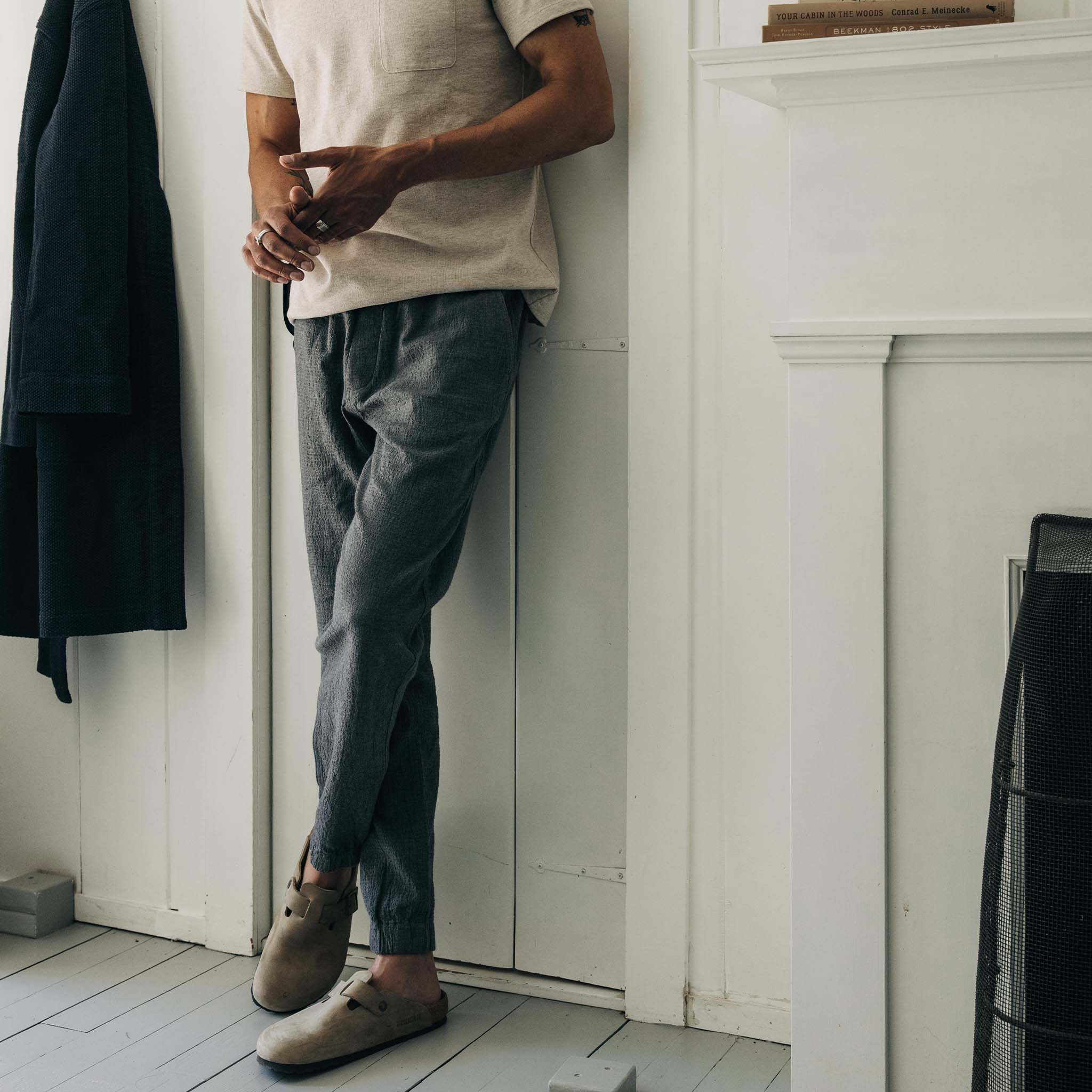 The Apres Pant in Heather Grey Double Cloth - Image 2