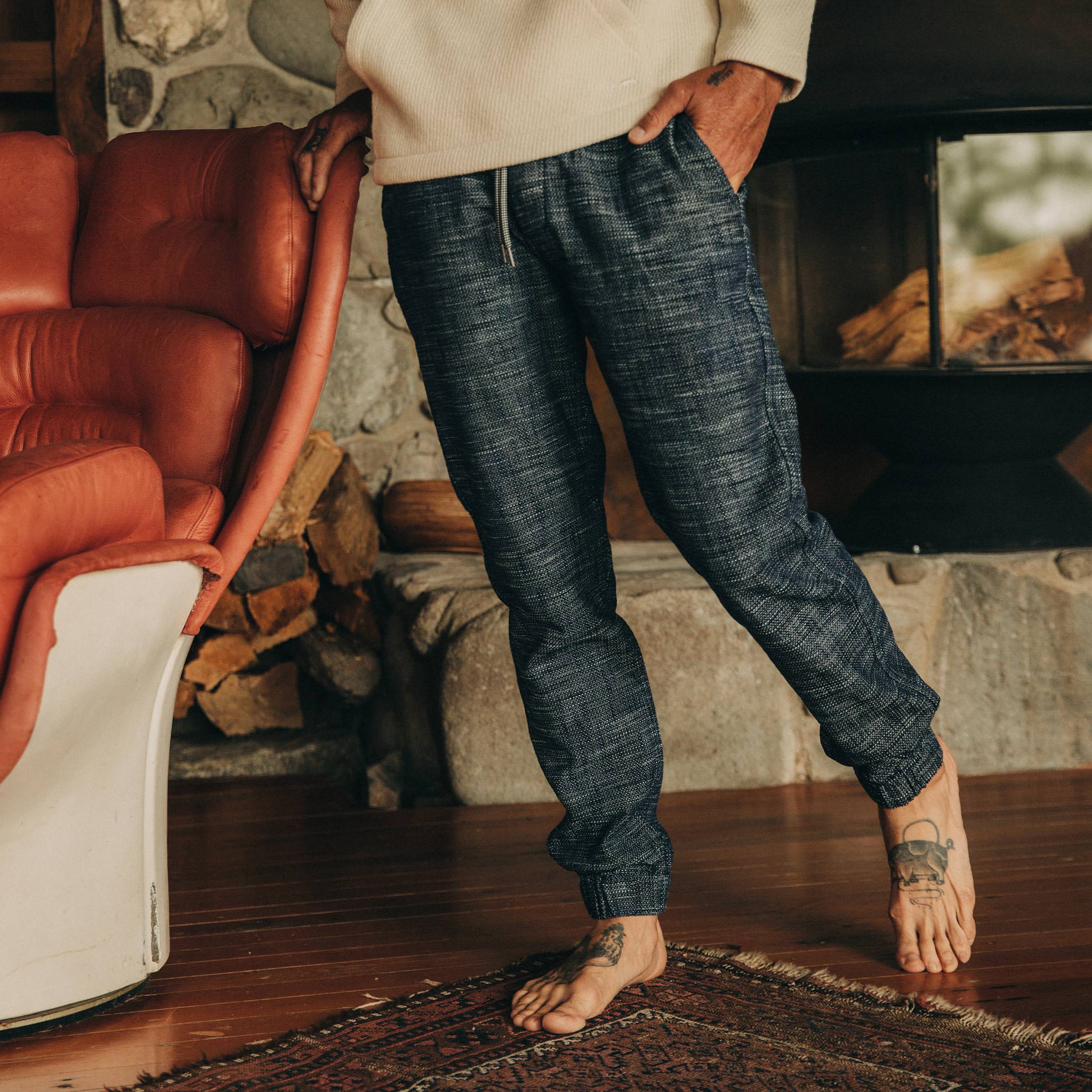 The Apres Pant in Indigo Slub - Image 5