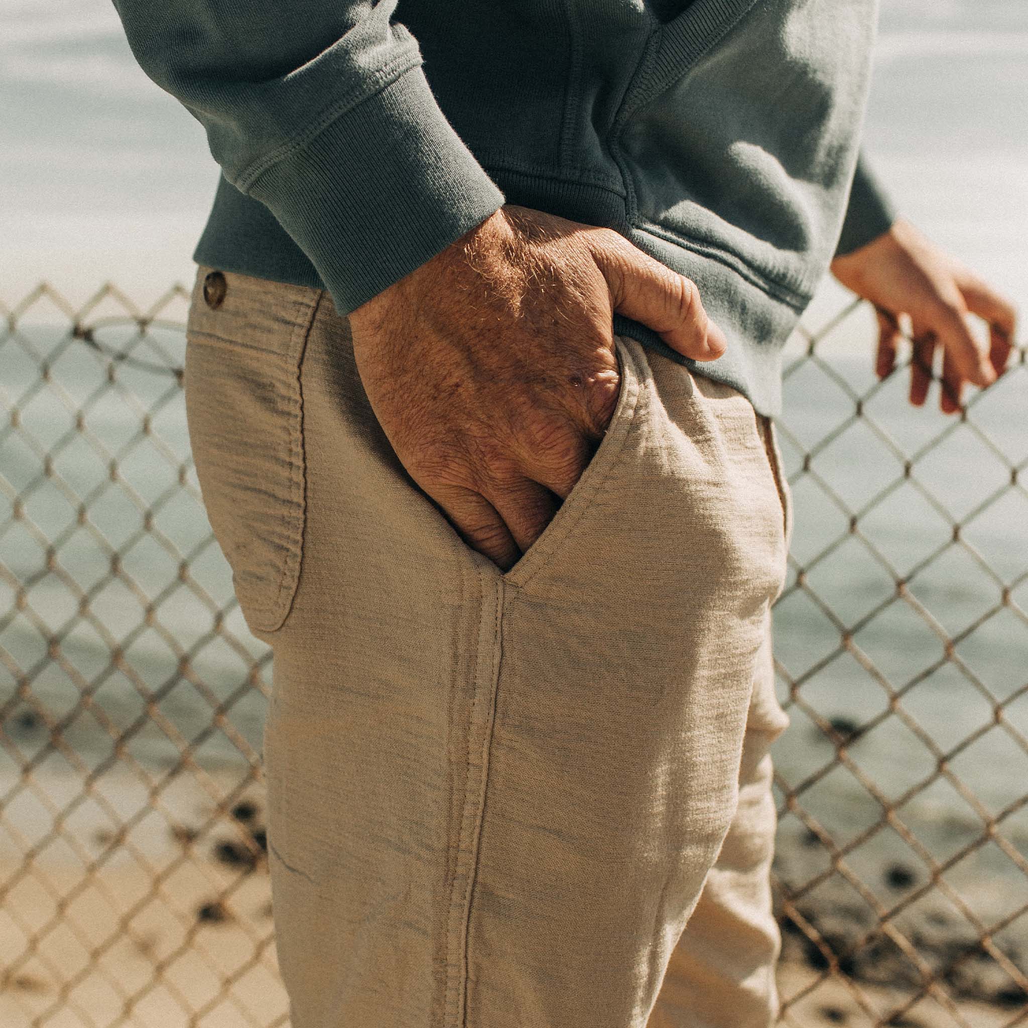 The Apres Pant in Khaki Double Cloth - Image 3
