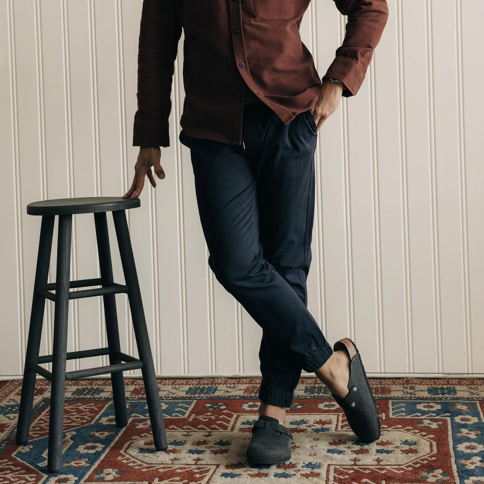 The Apres Pant in Navy Twist Jaspe Twill - Image 4