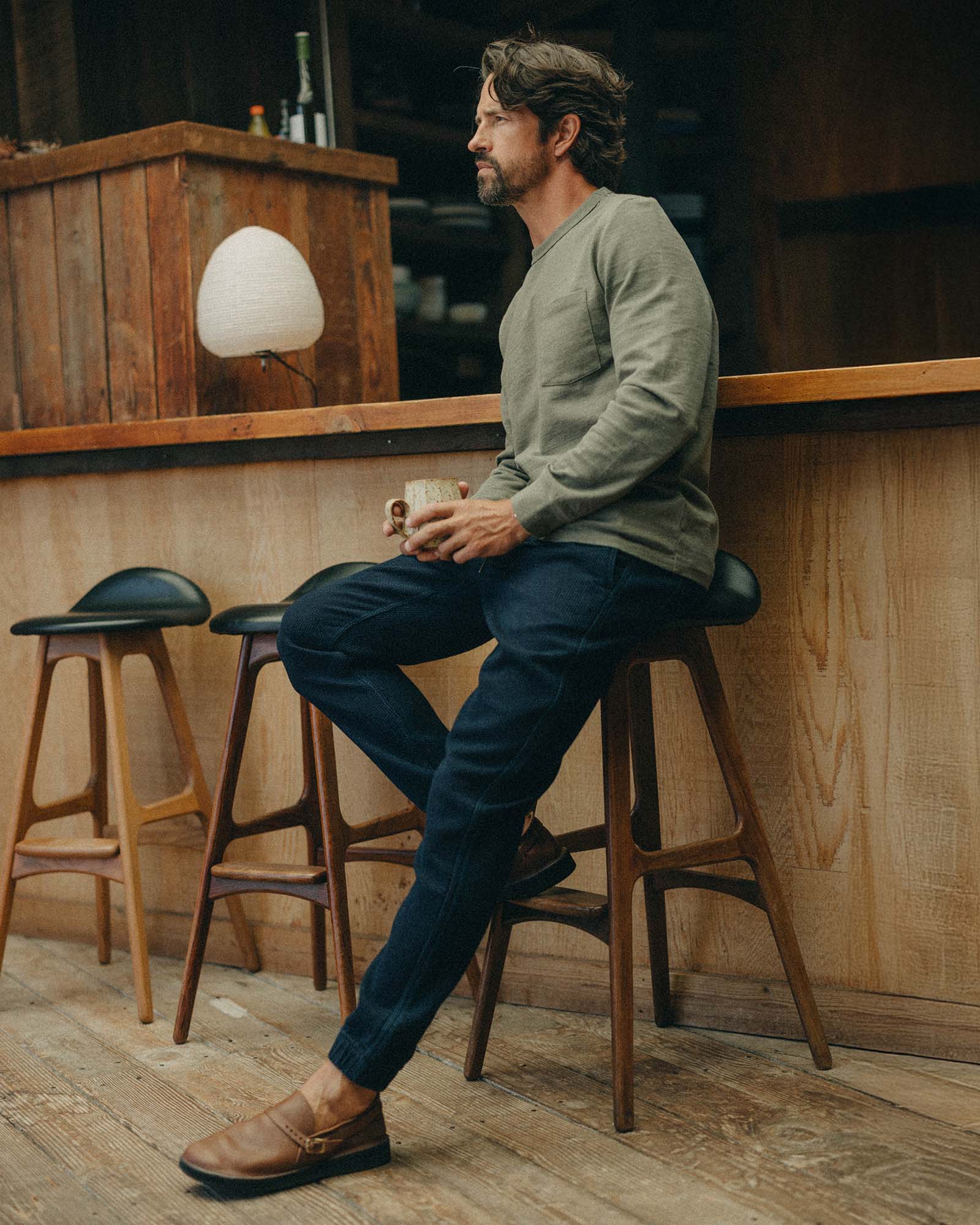The Apres Pant in Rinsed Indigo Sashiko - Image 3