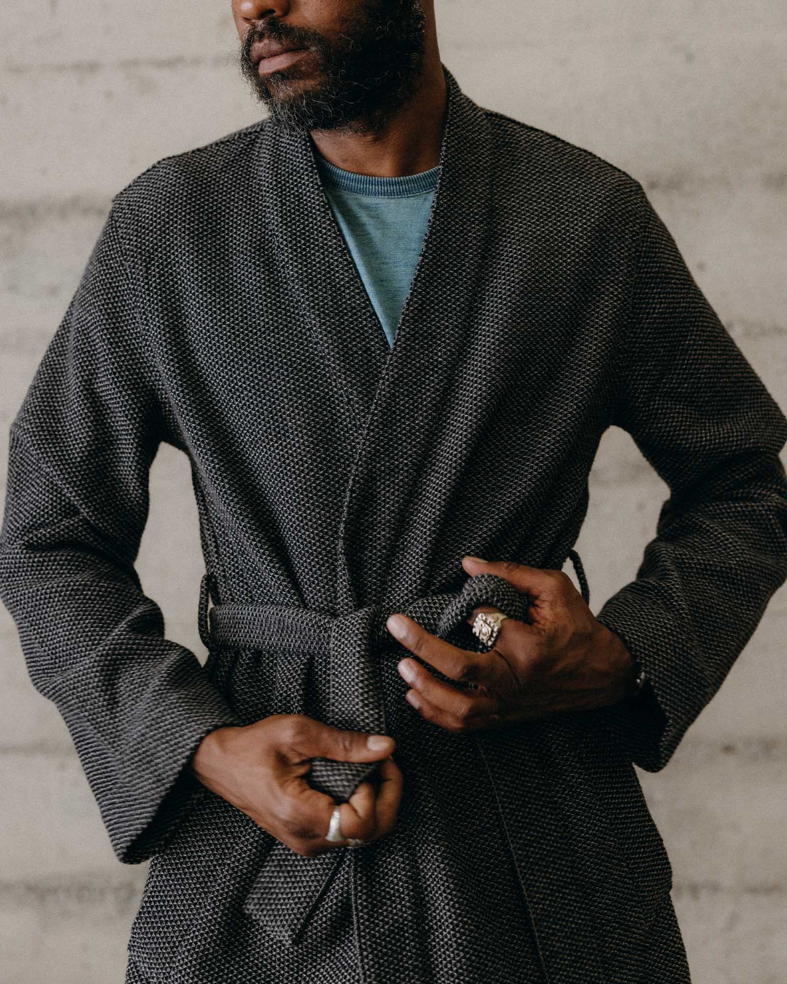 The Apres Robe in Charcoal Sashiko - Image 3