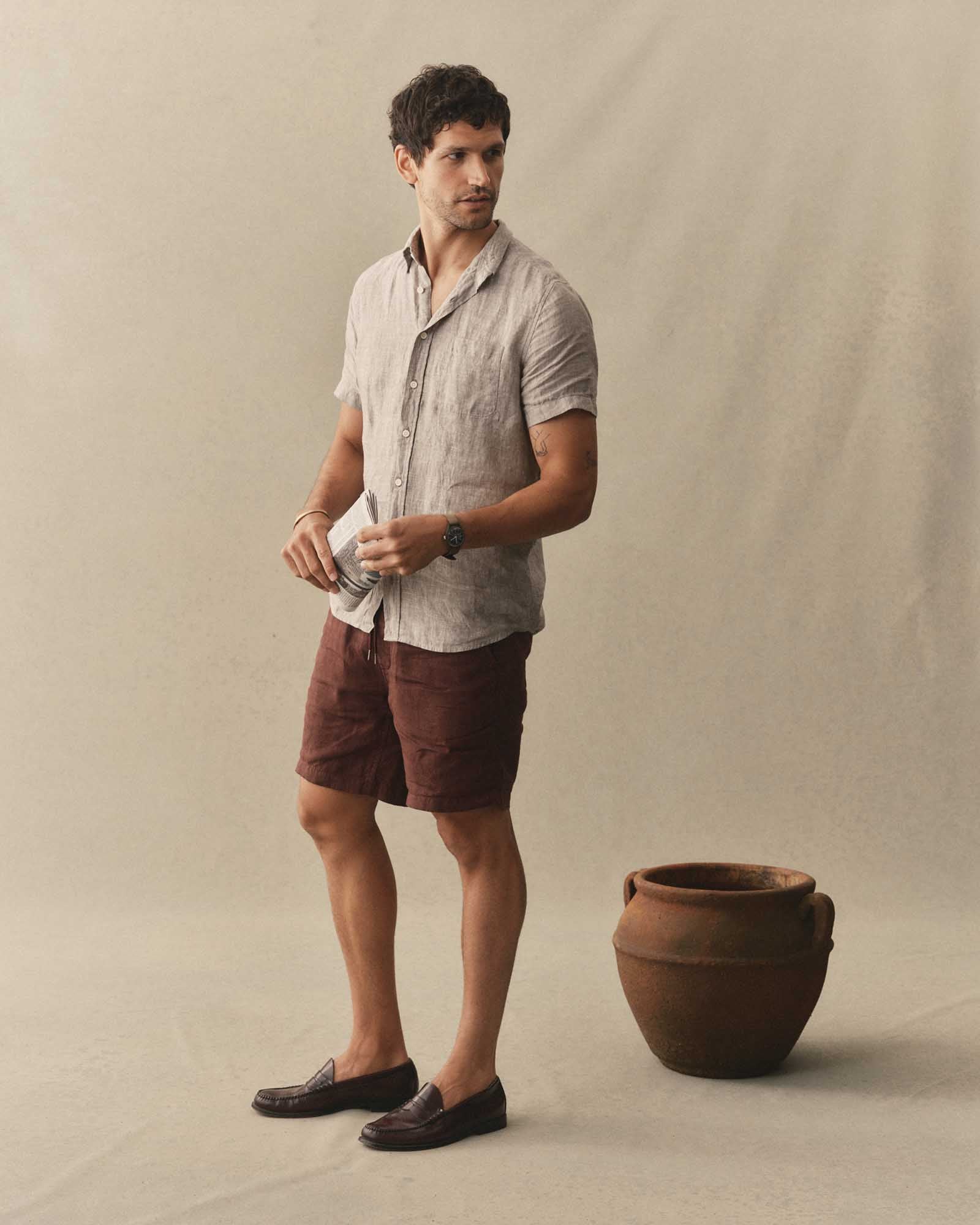 The Apres Short in Burgundy Hemp - Image 4