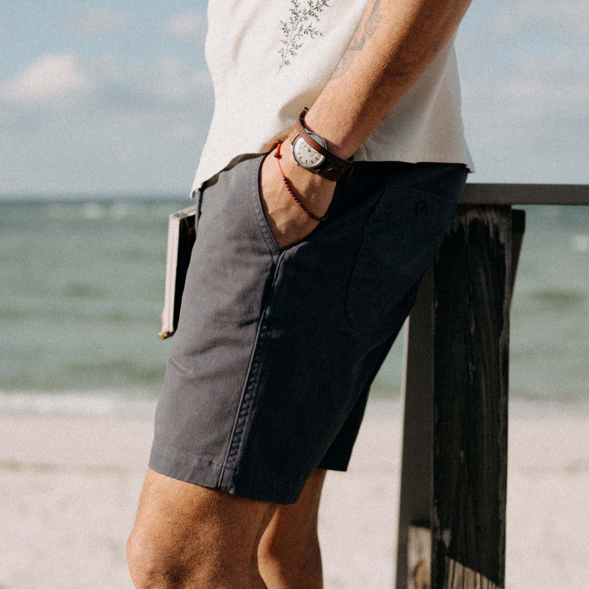 The Apres Short in Organic Dark Blue Foundation Twill - Image 3