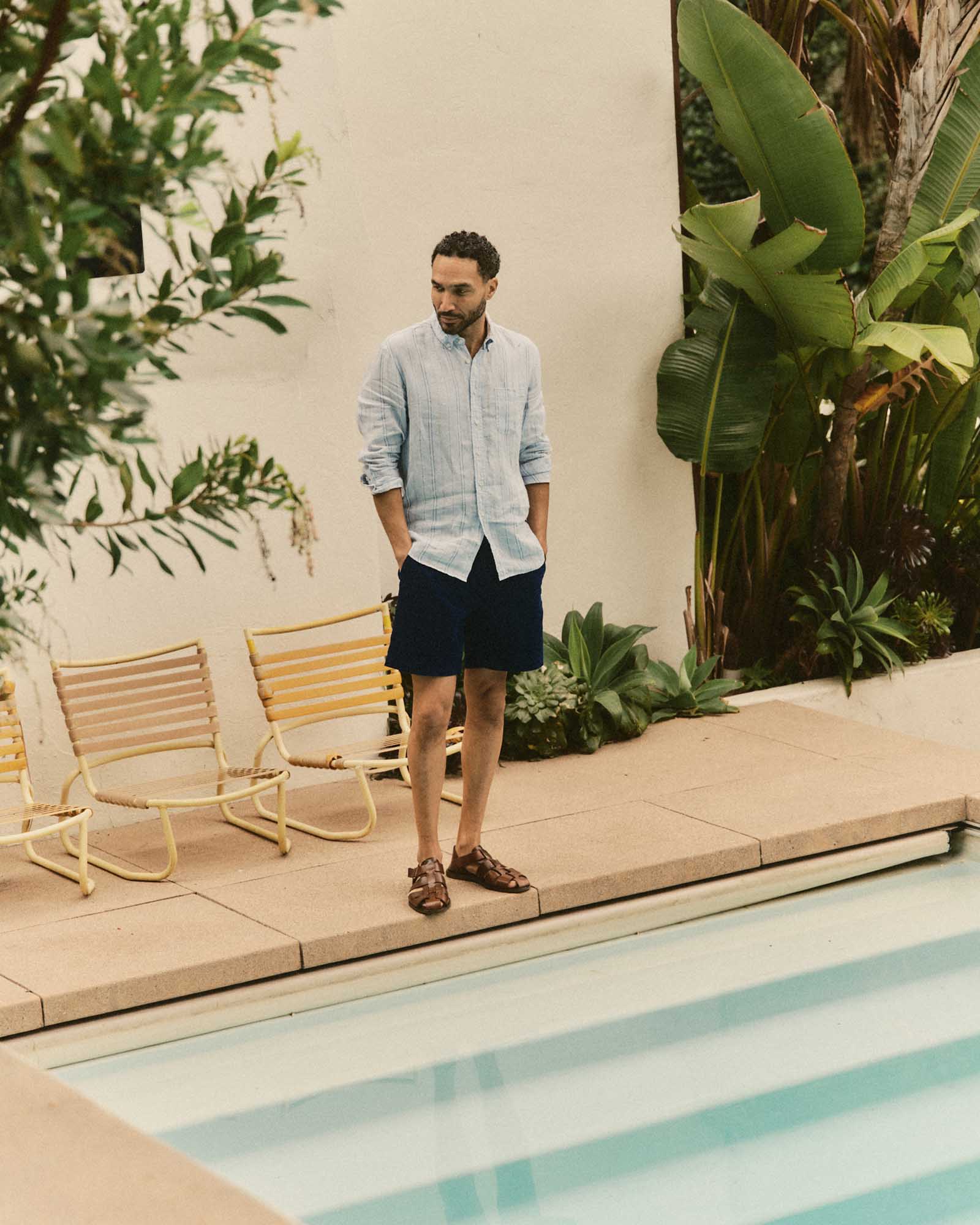 The Apres Short in Rinsed Indigo Pincord - Image 3