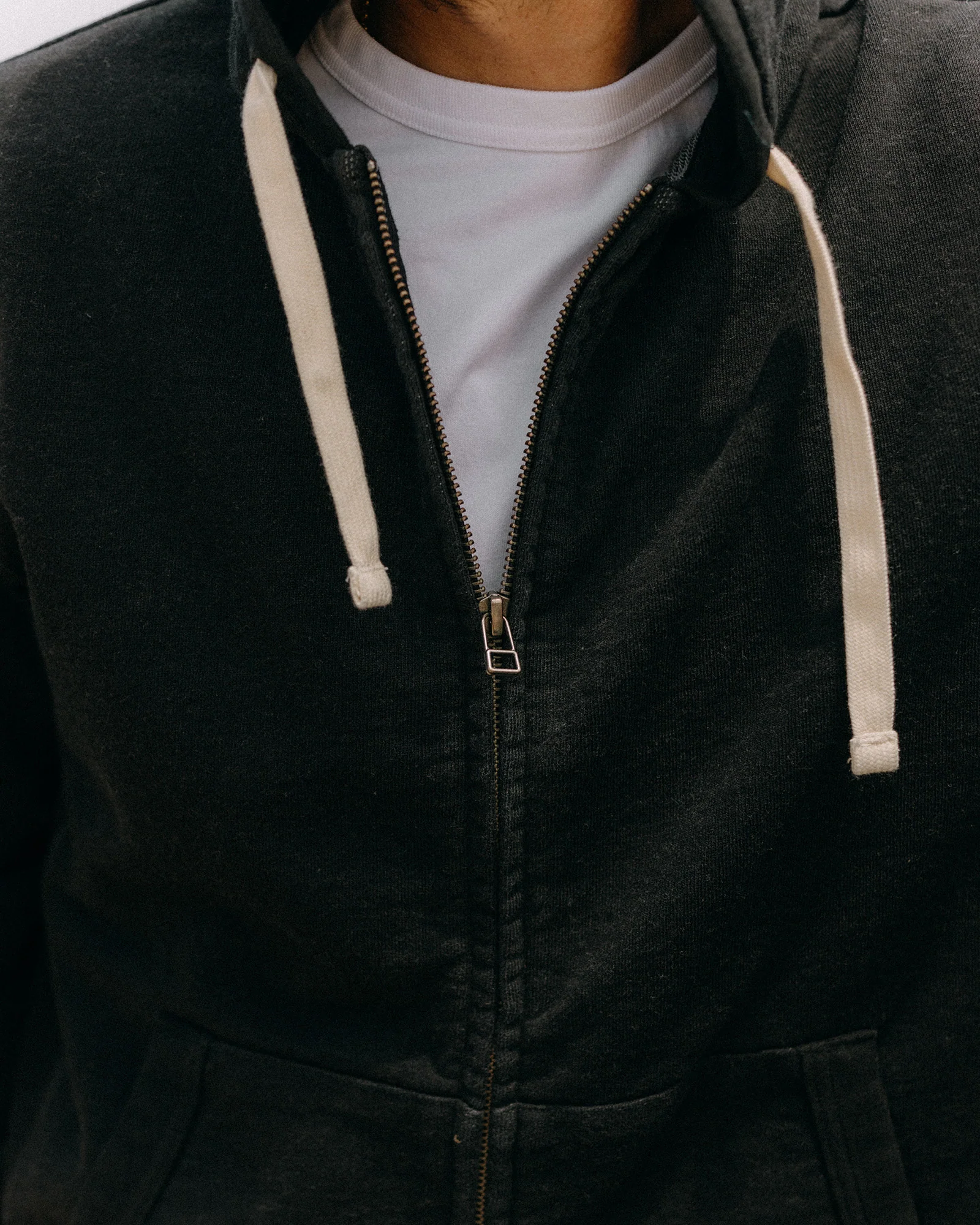 The Apres Zip Hoodie in Black Indigo Terry - Image 3
