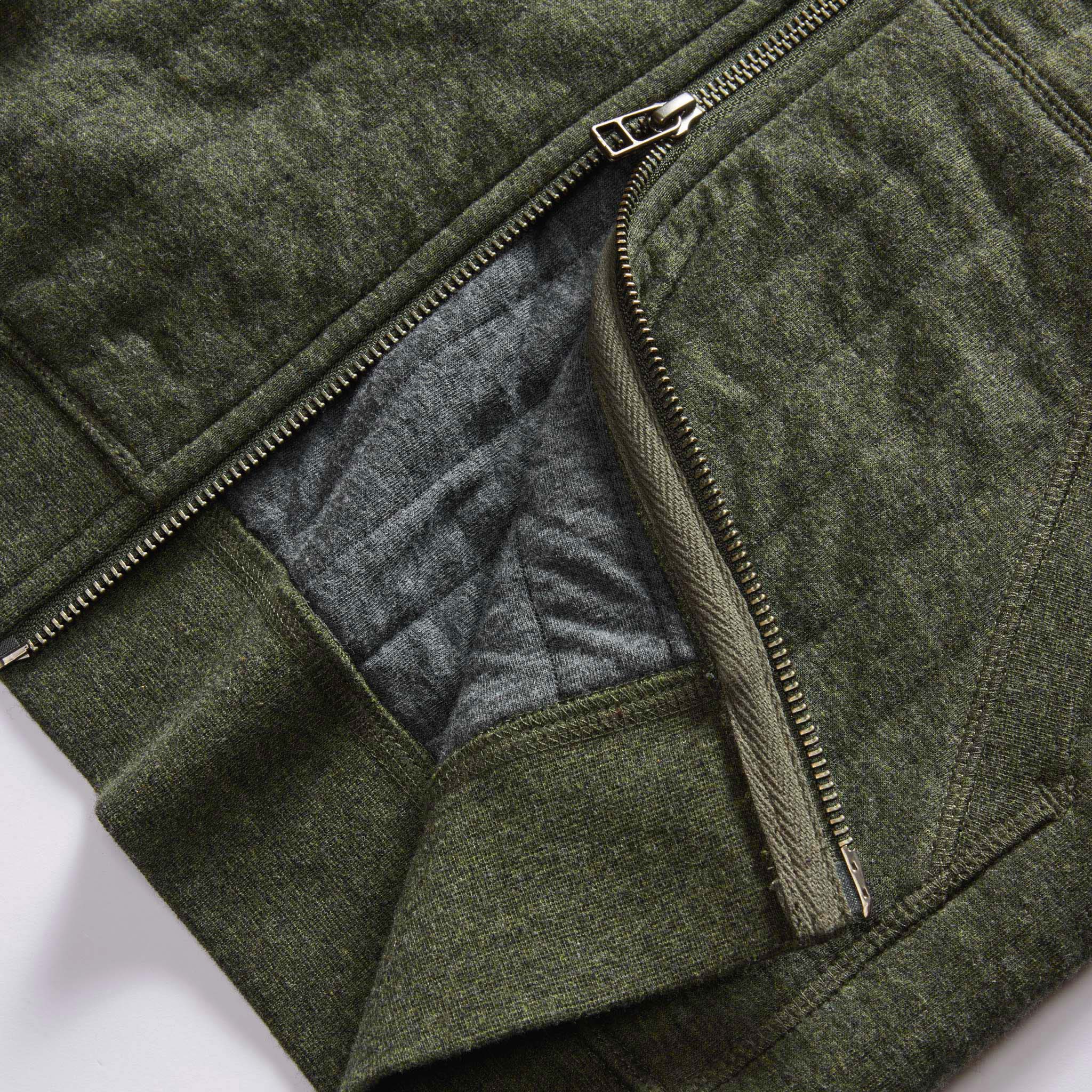 The Apres Zip Hoodie in Fatigue Olive Quilted Jersey - Image 7