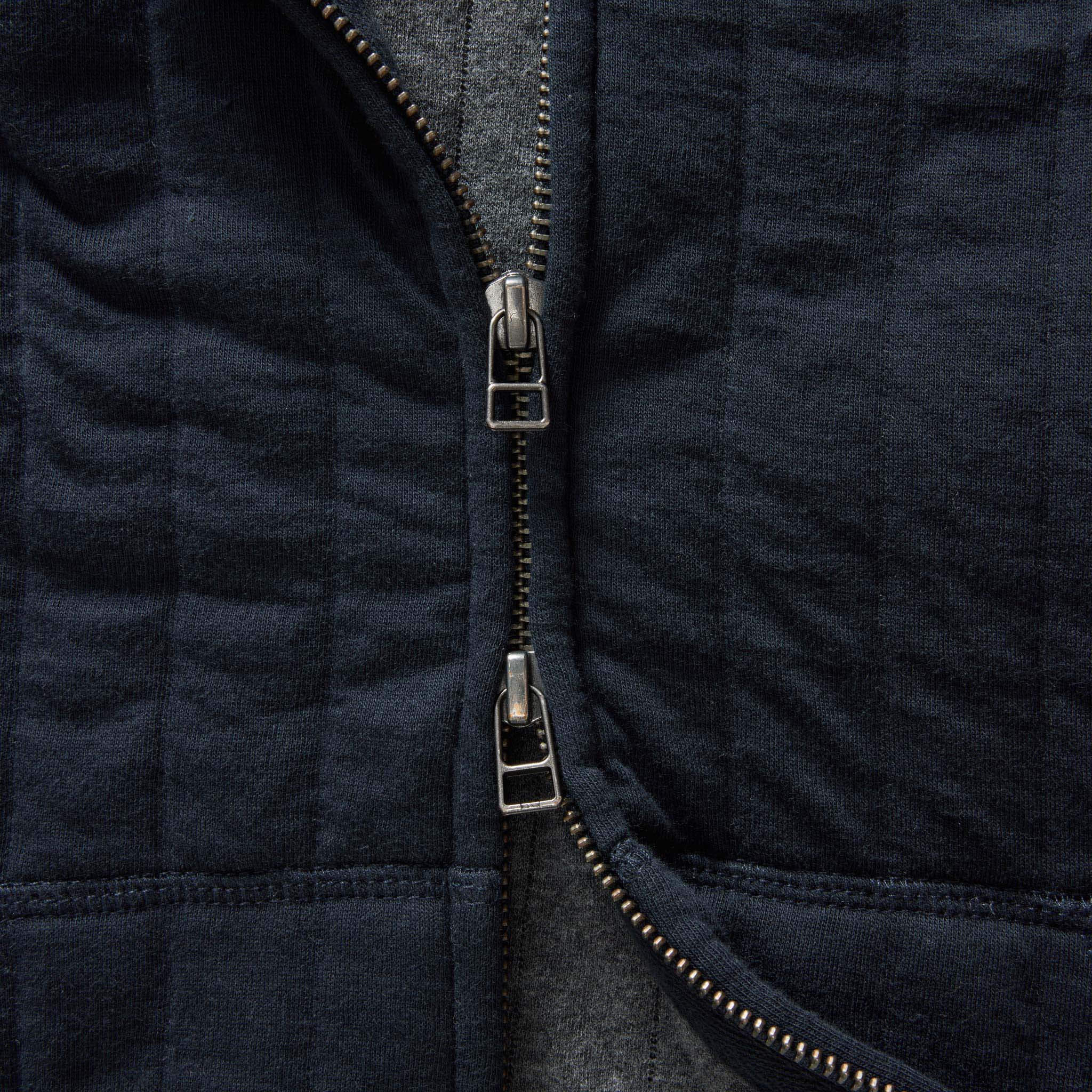 The Apres Zip Hoodie in Heather Midnight Quilted Jersey - Image 3