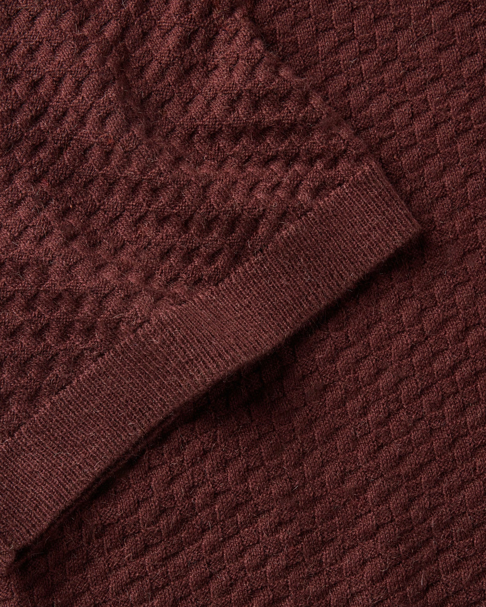 The Arlo Sweater Polo in Burgundy Texture Knit - Image 5