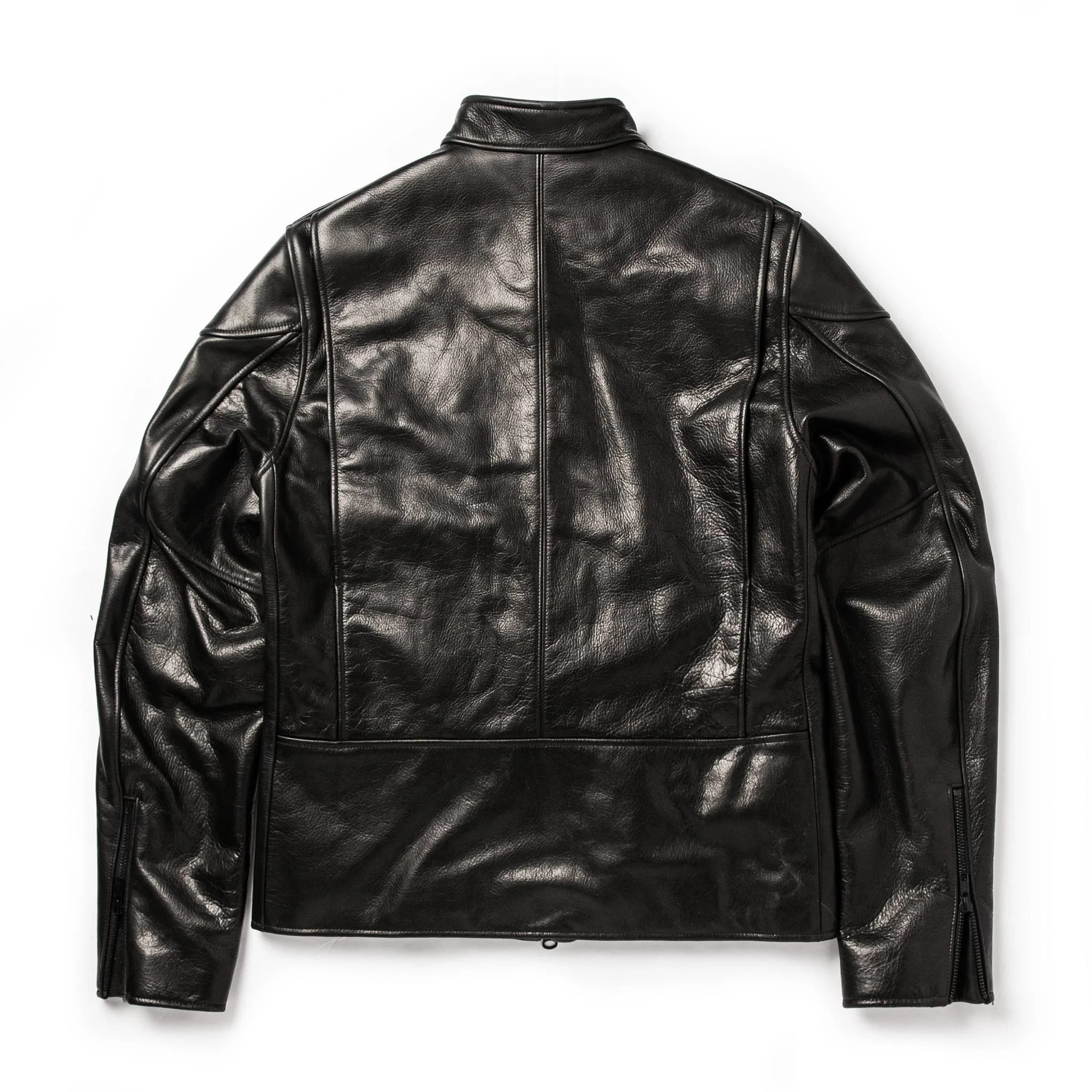 The Band Collar Moto Jacket in Black Steerhide - Image 13