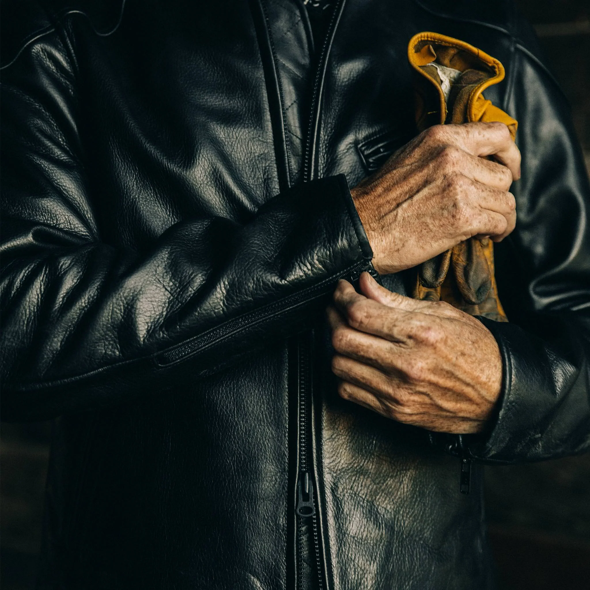 The Band Collar Moto Jacket in Black Steerhide - Image 5