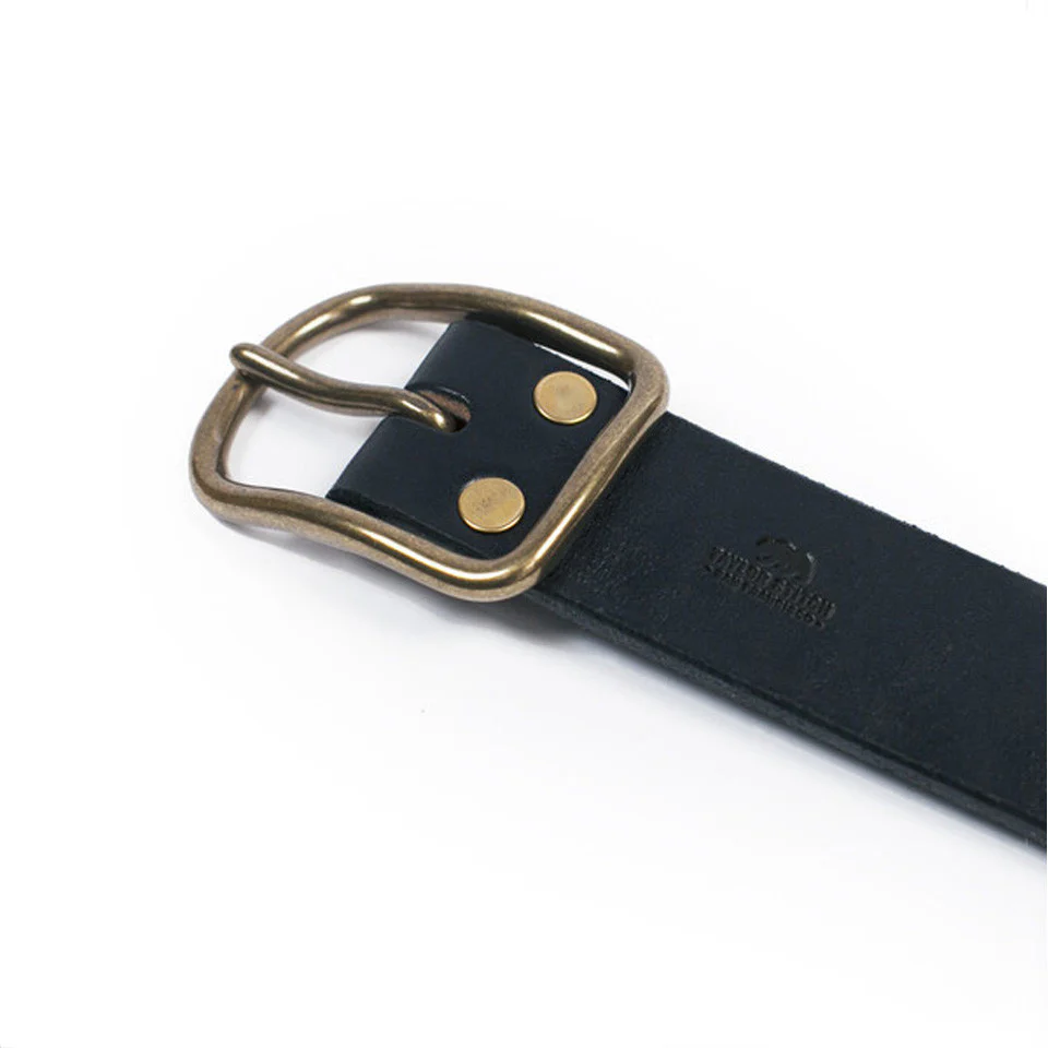 Black Brass Buckle Belt - 1.5 - Image 2