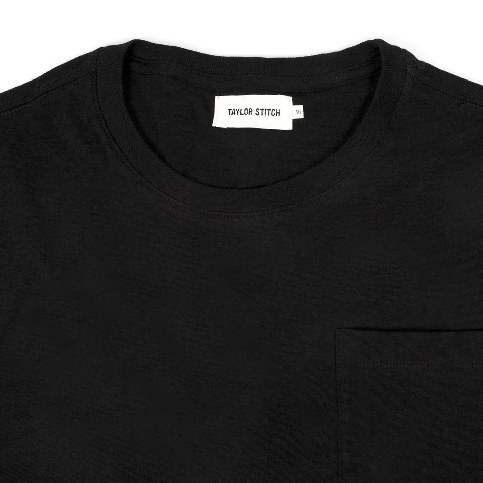 The Crewneck Pocket Tee in Black - Image 5
