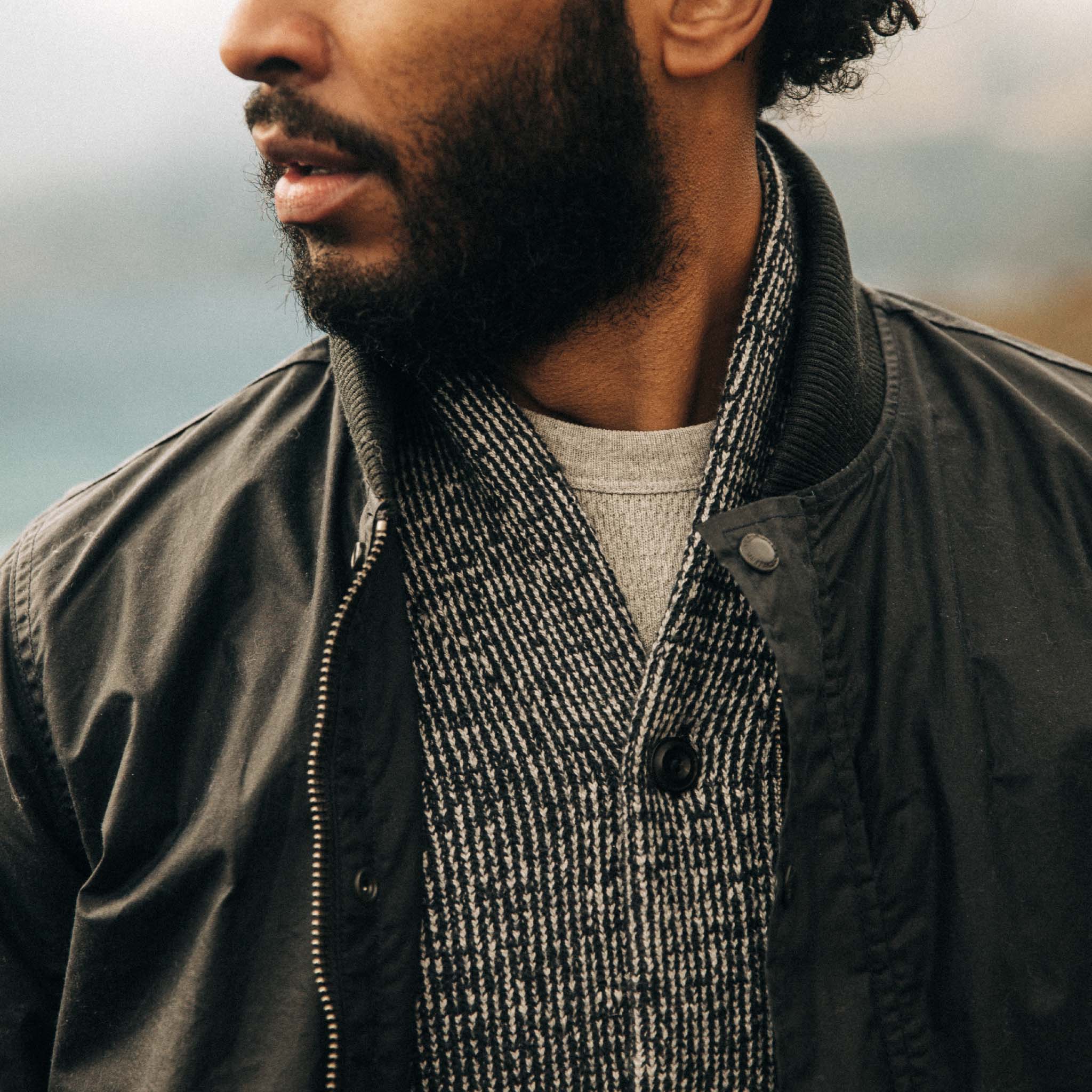 The Bomber Jacket in Waxed Navy - Image 3