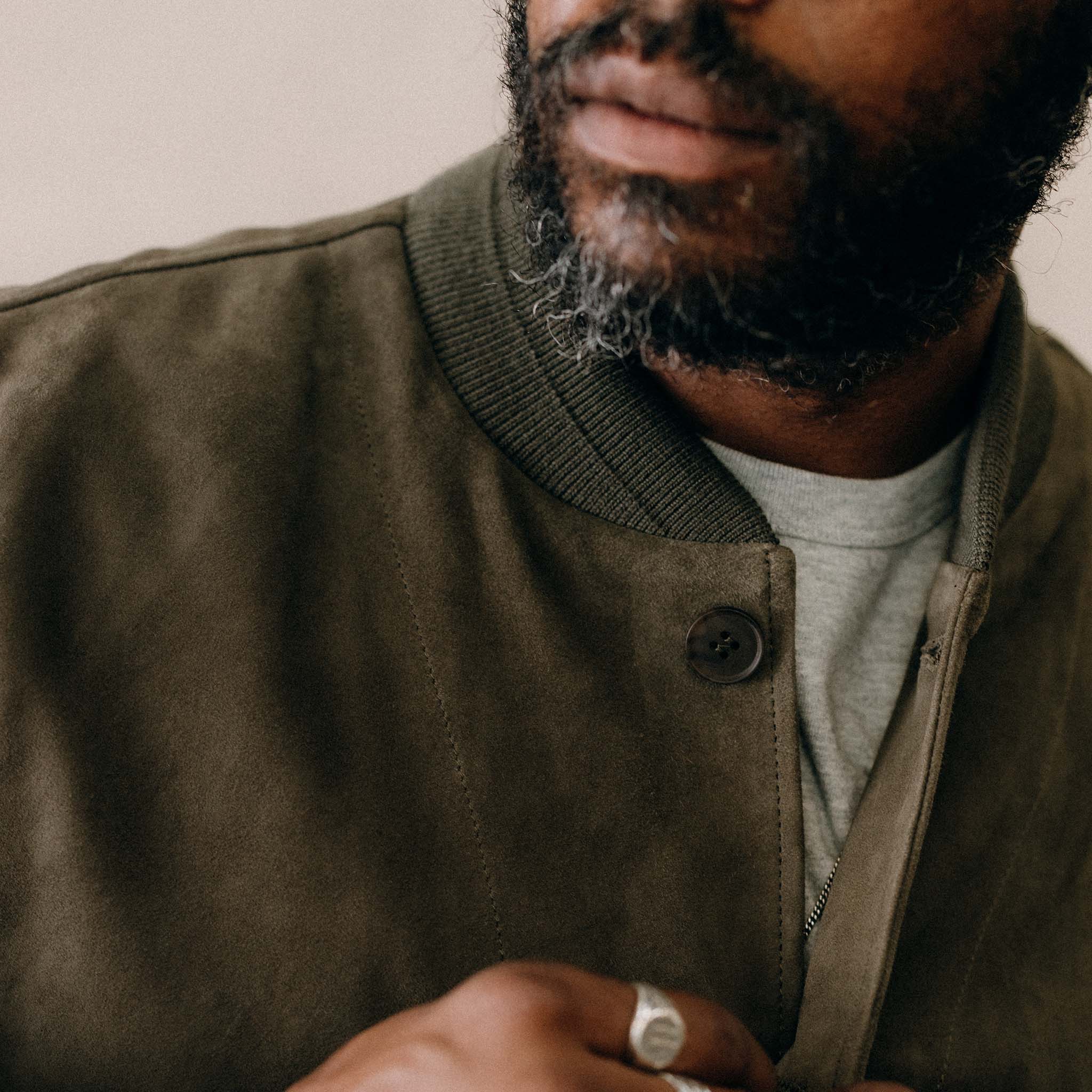The Bomber Jacket in Army Suede - Image 3