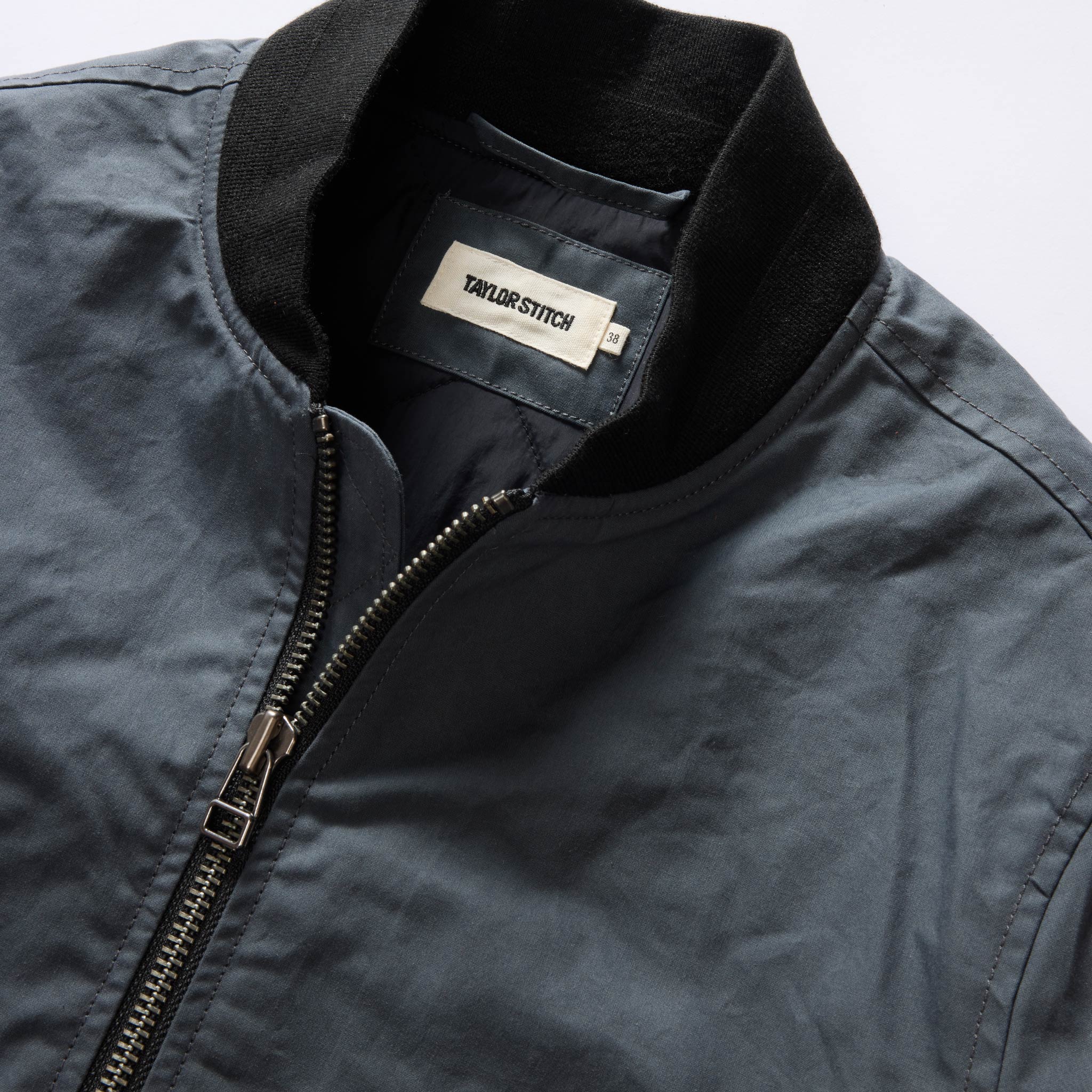 The Bomber Jacket in Charcoal Dry Wax - Image 6