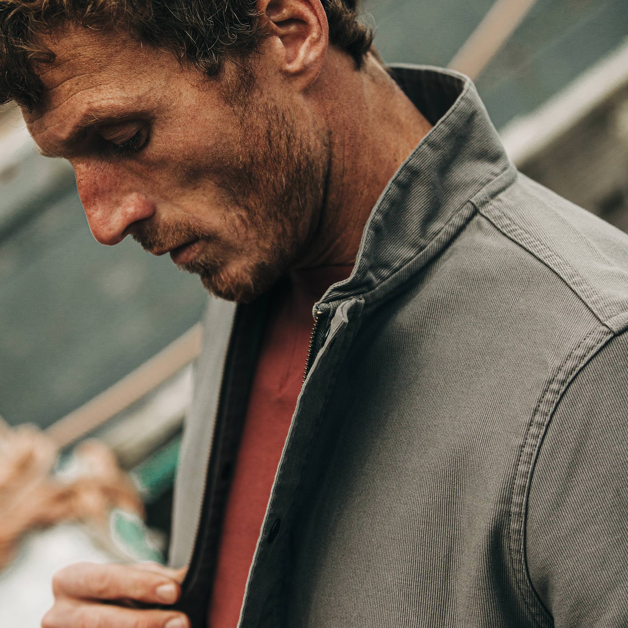 The Bomber Jacket in Charcoal Jungle Cloth - Image 5