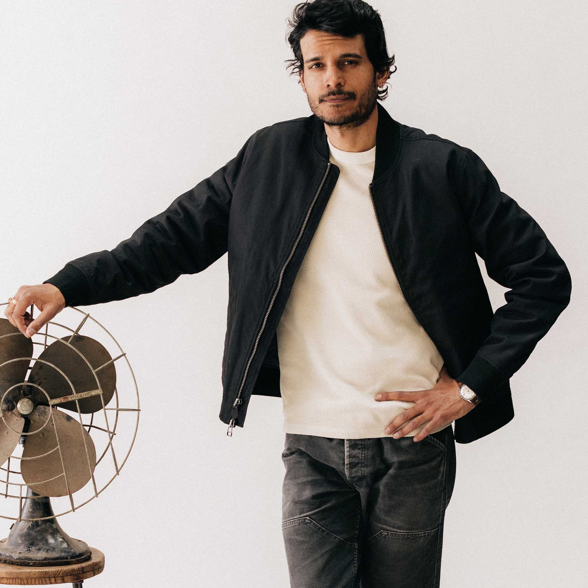 The Insulated Bomber Jacket in Coal Dry Wax - Image 2