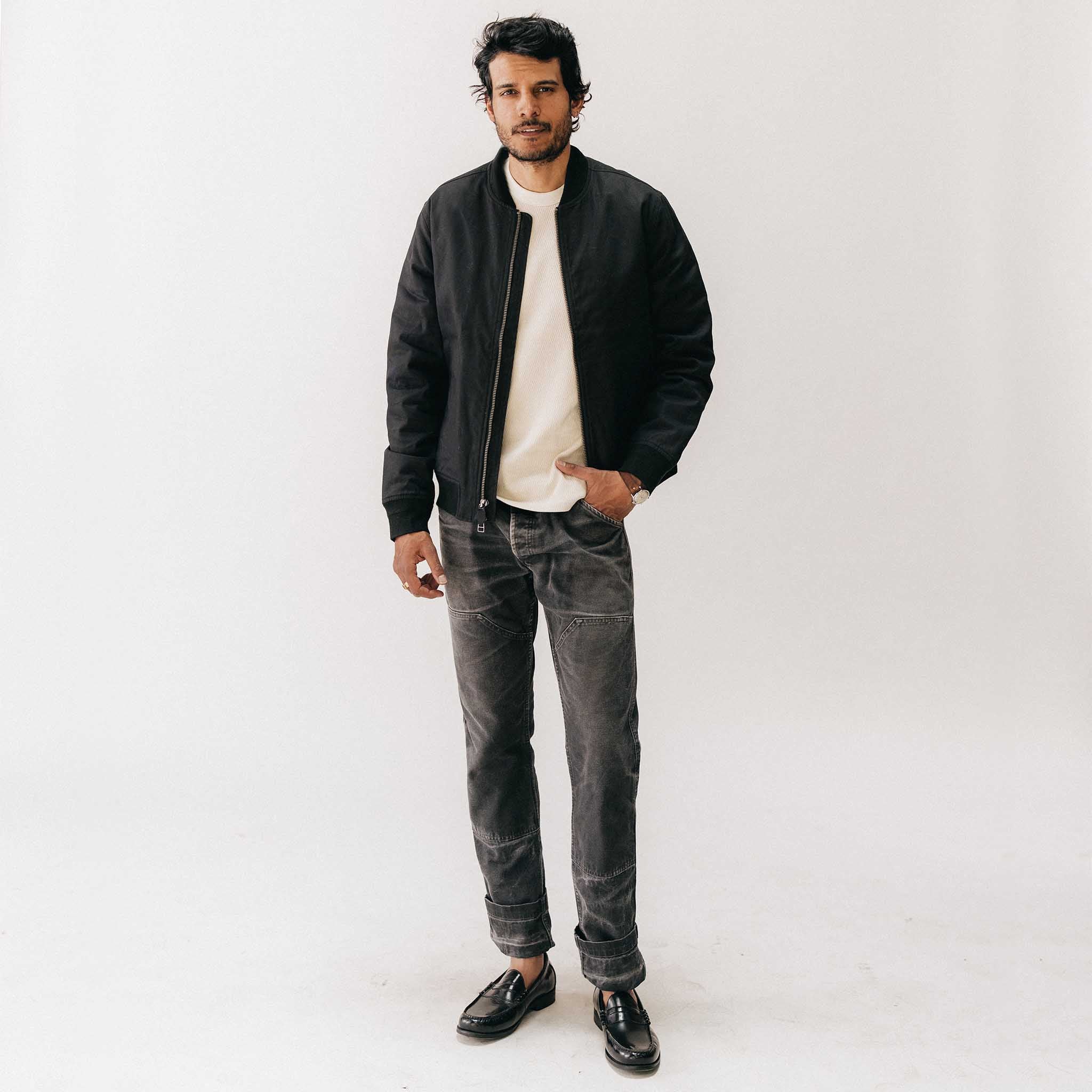 The Insulated Bomber Jacket in Coal Dry Wax - Image 5