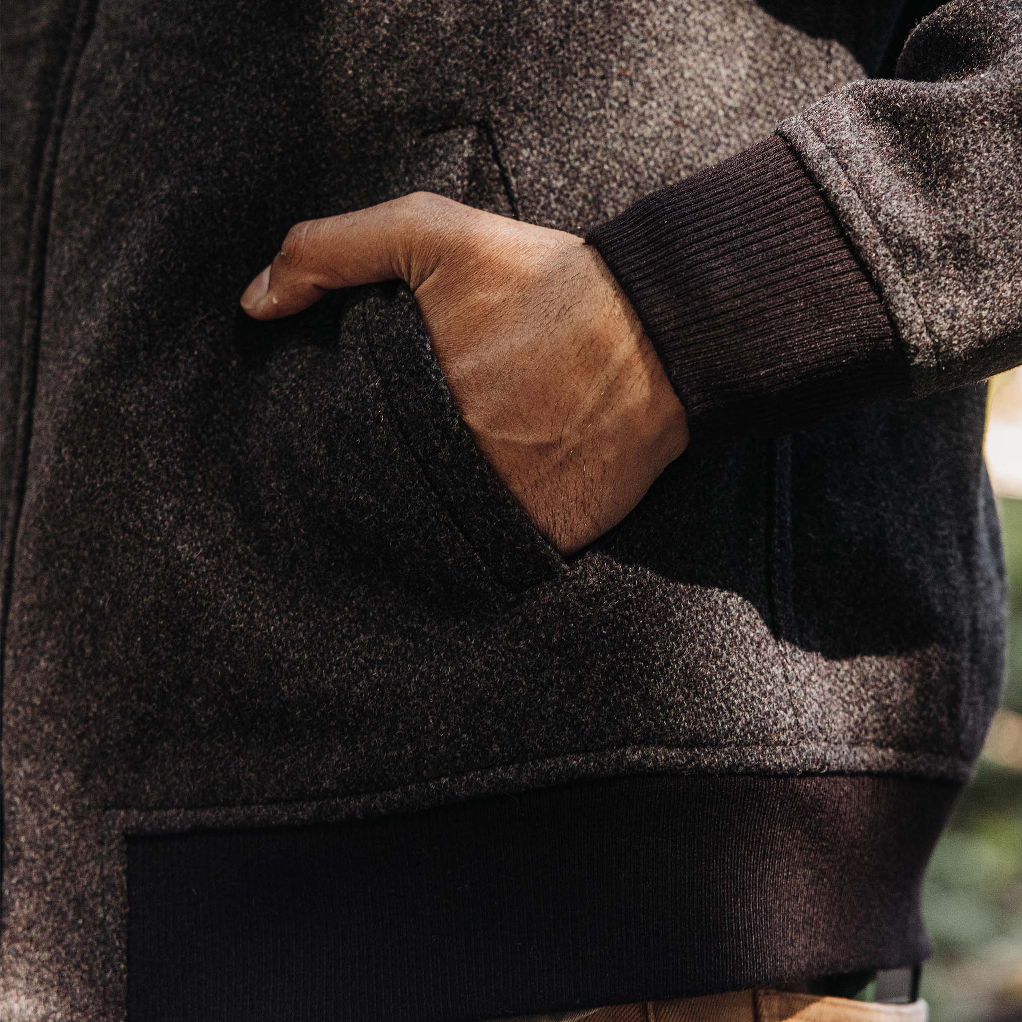 The Bomber Jacket in Espresso Marl Wool - Image 4