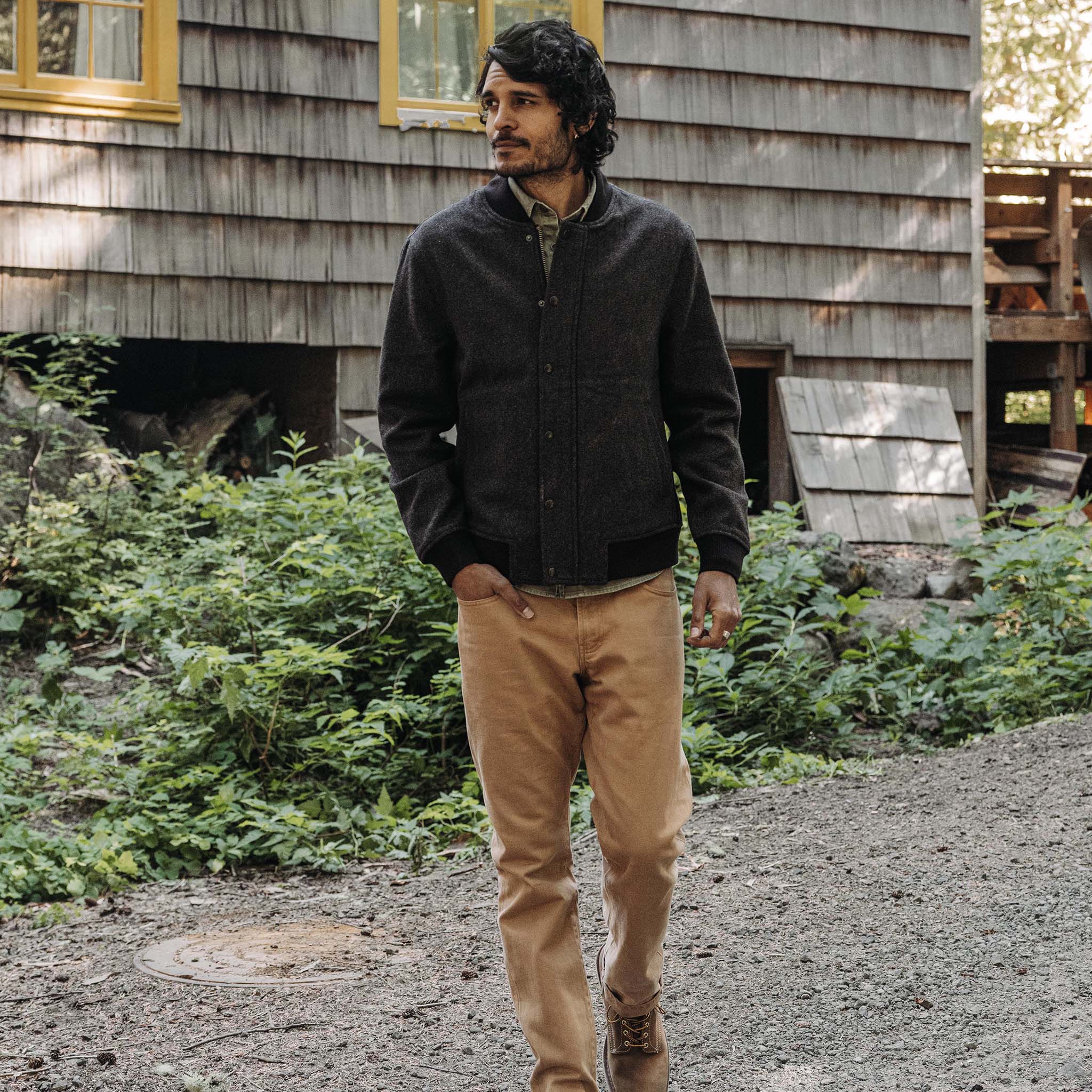 The Bomber Jacket in Espresso Marl Wool - Image 5