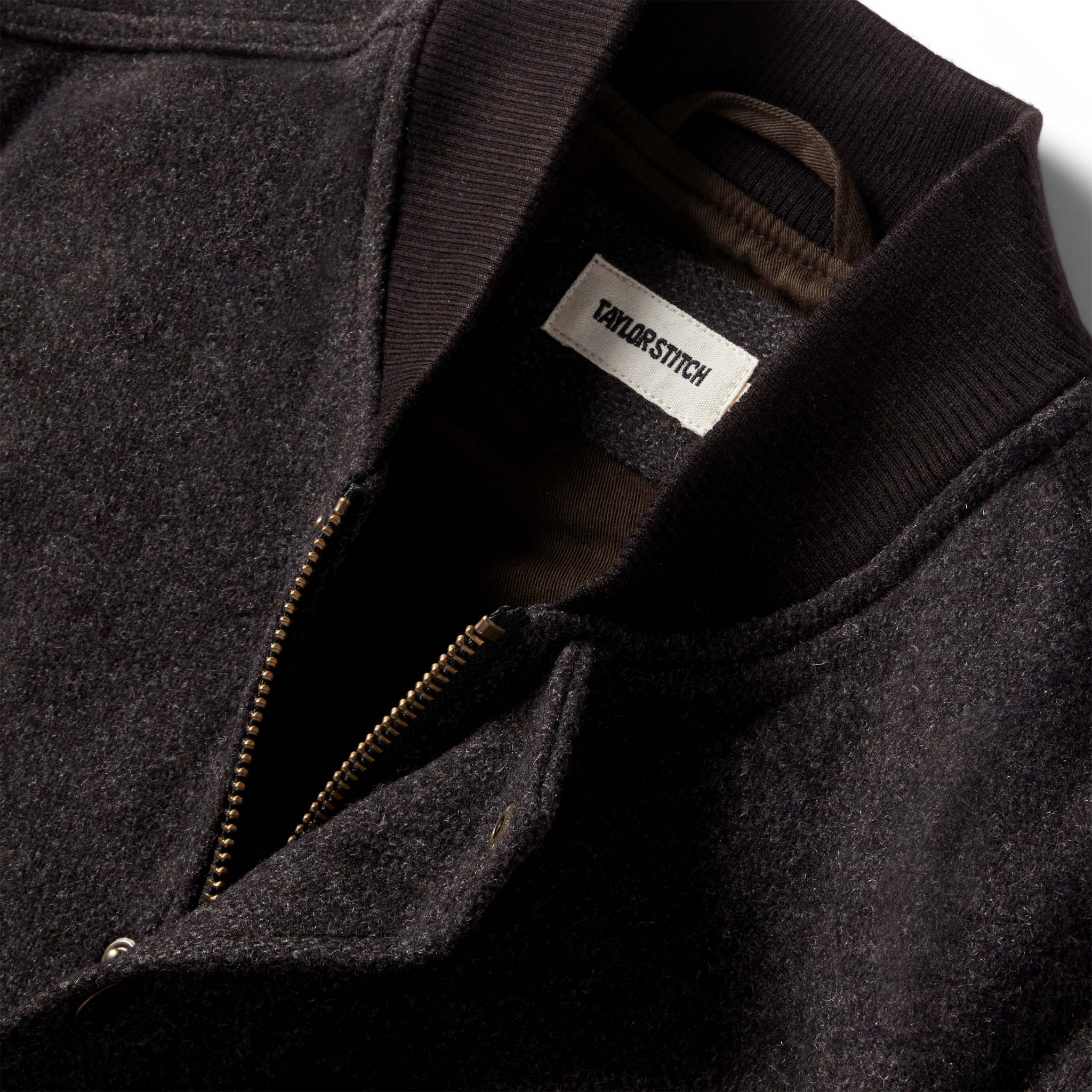 The Bomber Jacket in Espresso Marl Wool - Image 6
