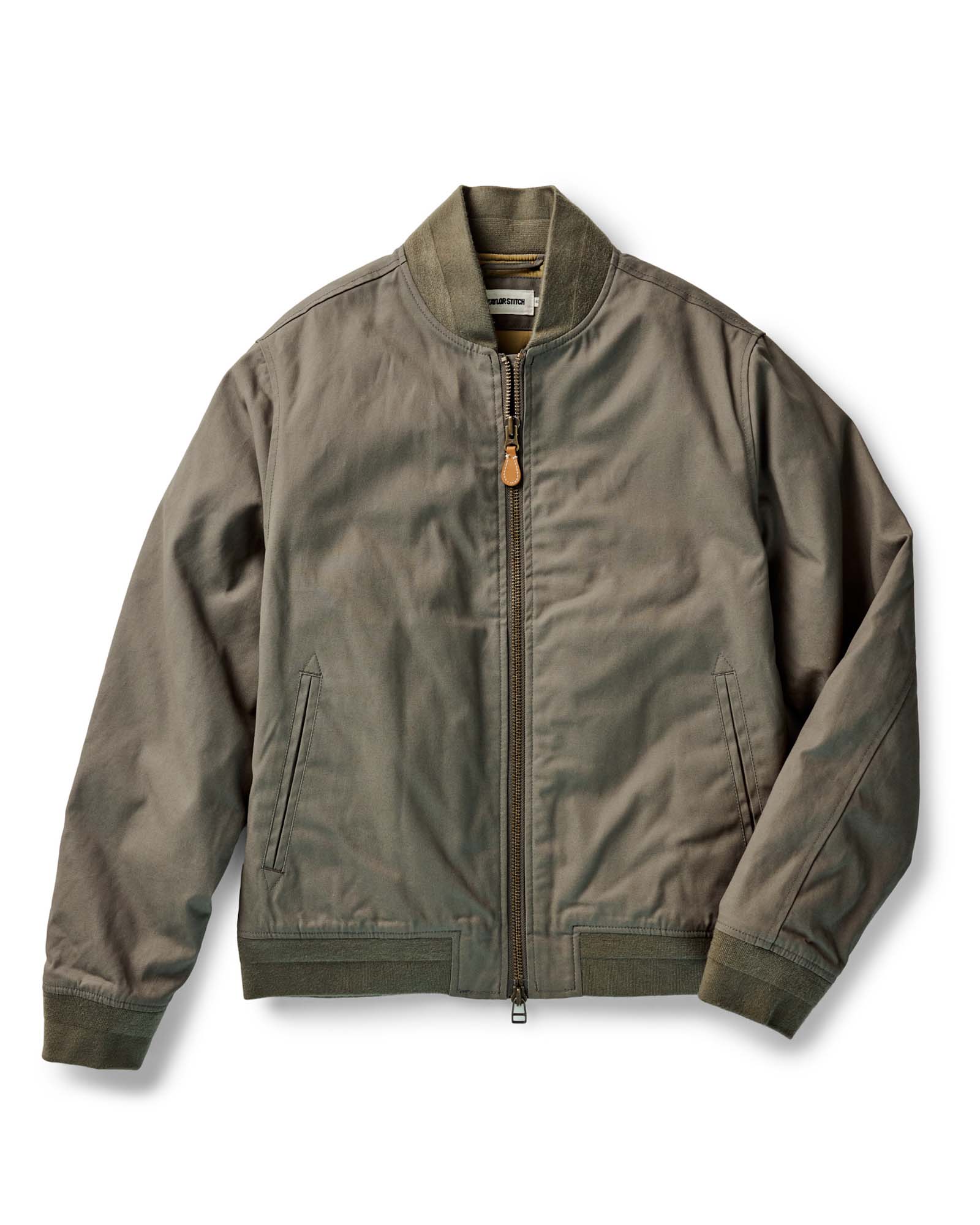 The Insulated Bomber Jacket in Fatigue Olive Dry Wax