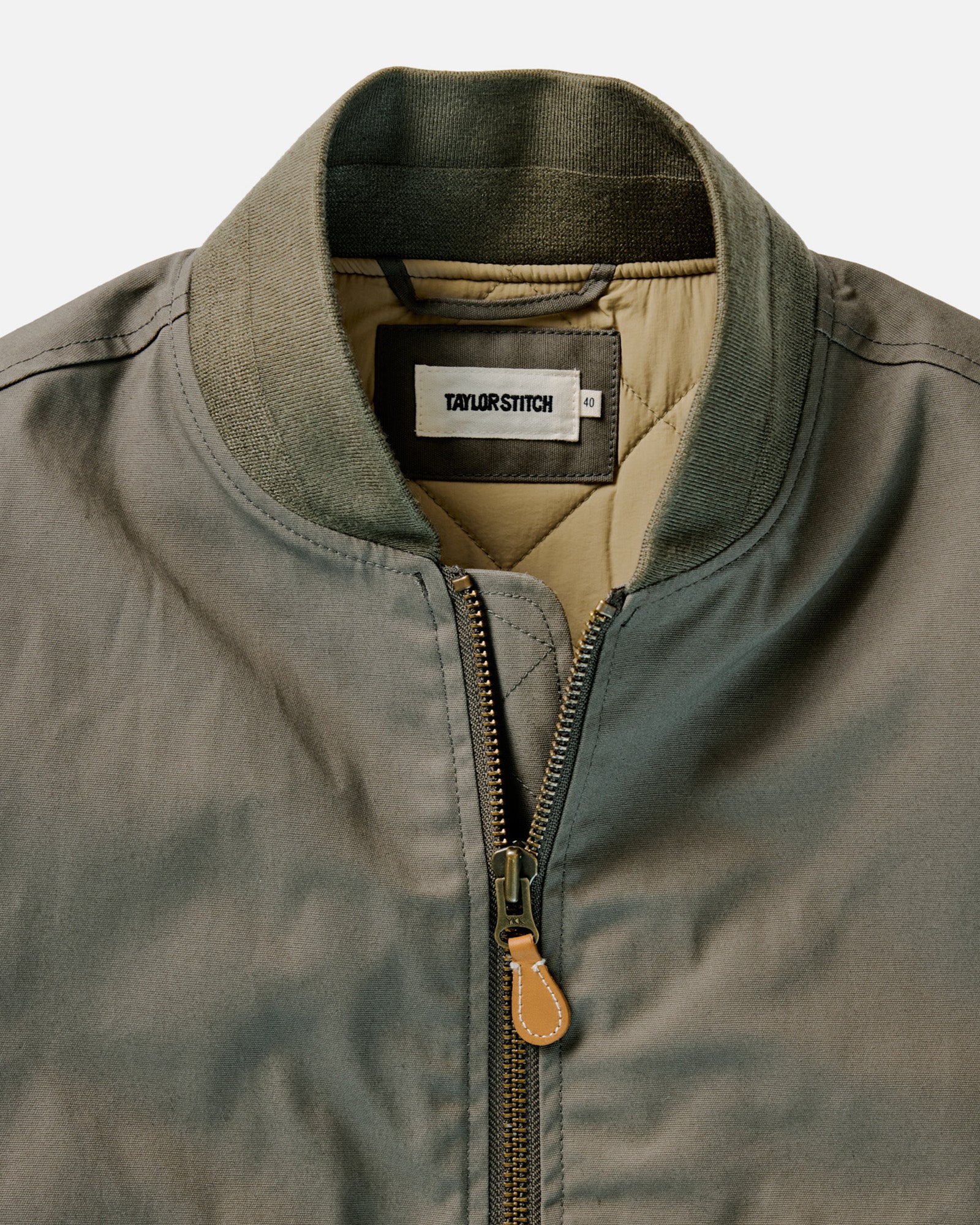 The Insulated Bomber Jacket in Fatigue Olive Dry Wax - Image 6