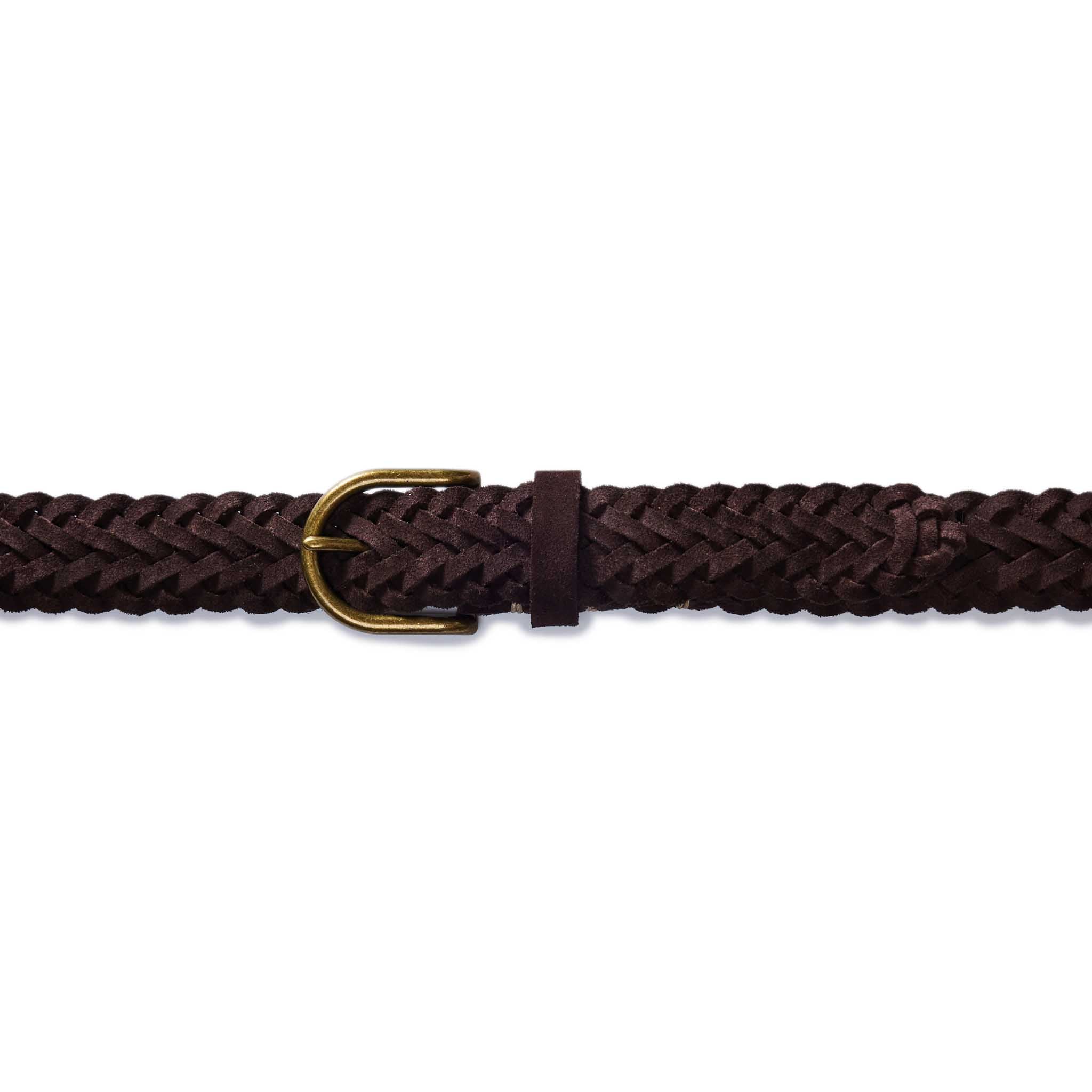 The Braided Belt in Chocolate Suede - Image 6