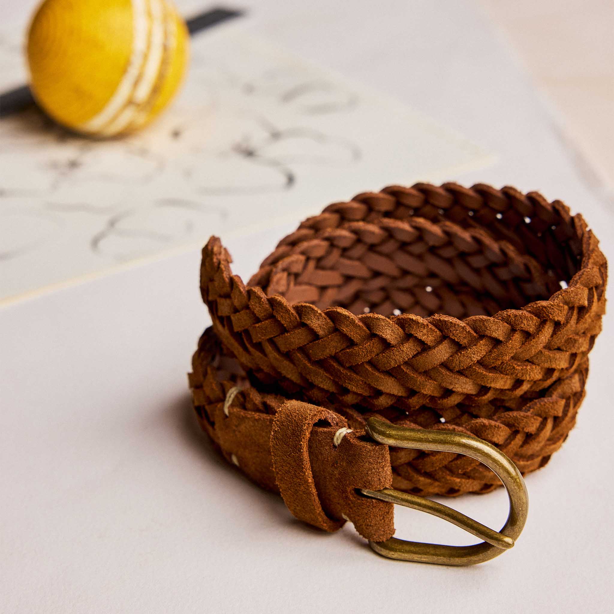 The Braided Belt in Tan Suede - Image 3