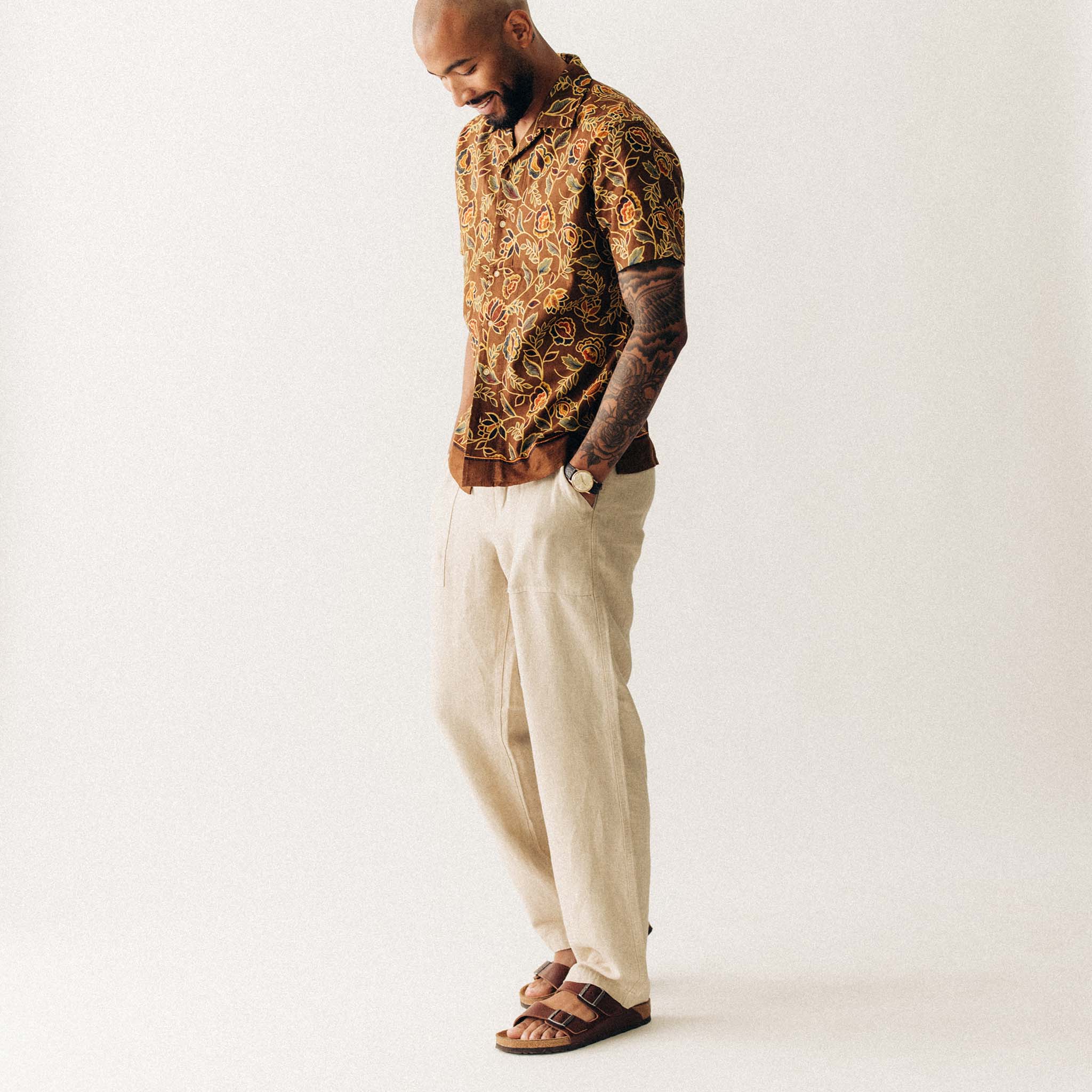 The Breakwater Pant in Natural Herringbone - Image 2