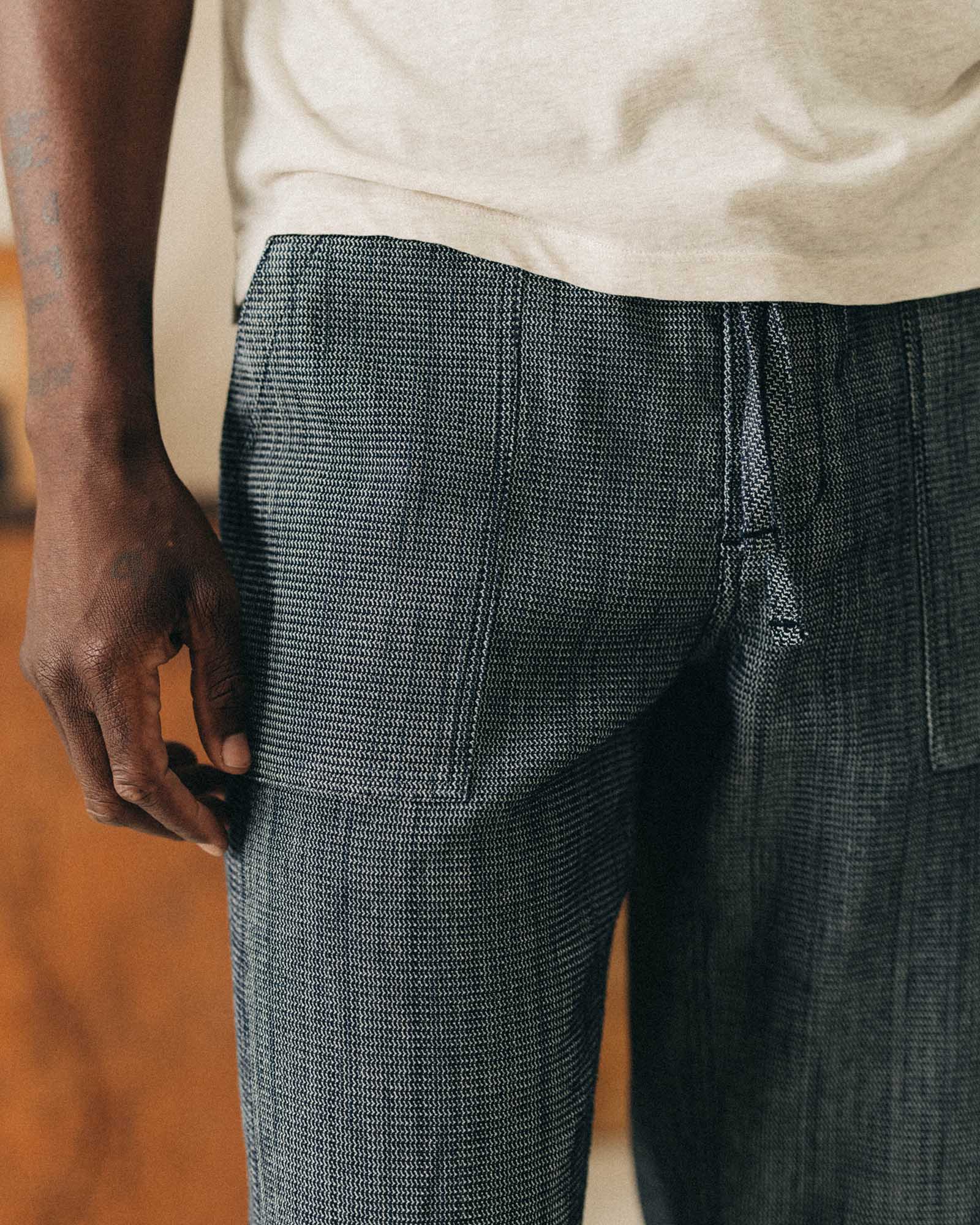 The Breakwater Pant in Rinsed Indigo Stripe - Image 4