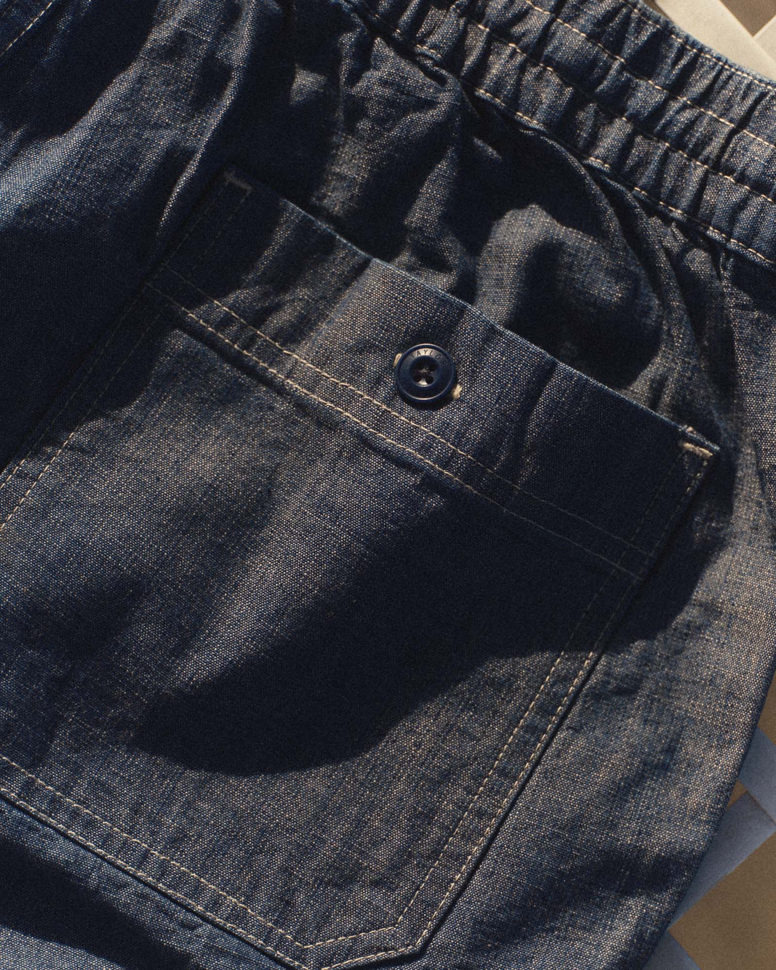 The Breakwater Short in Washed Indigo Chambray - Image 3