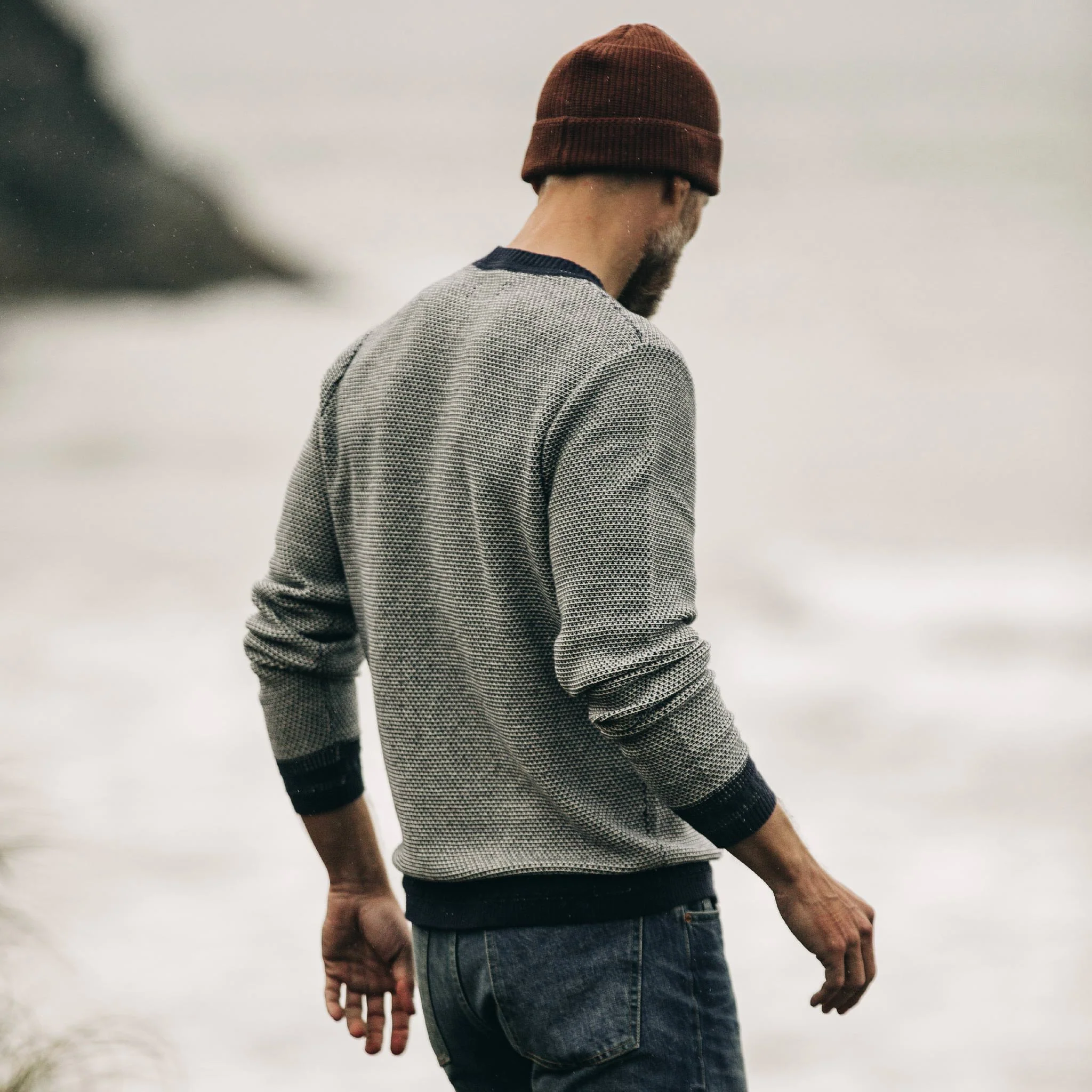 The Brume Sweater in Navy Birdseye - Image 5