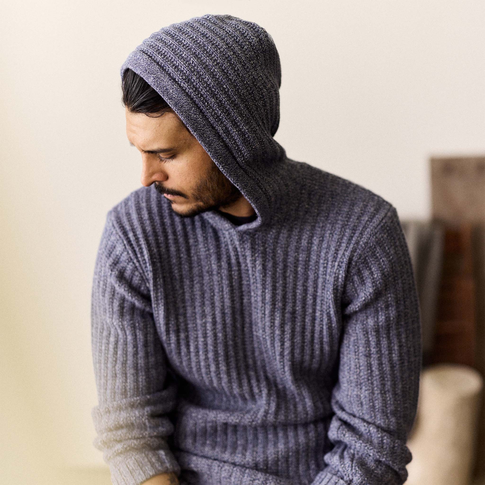 The Bryan Pullover Sweater in Blue Melange - Image 3