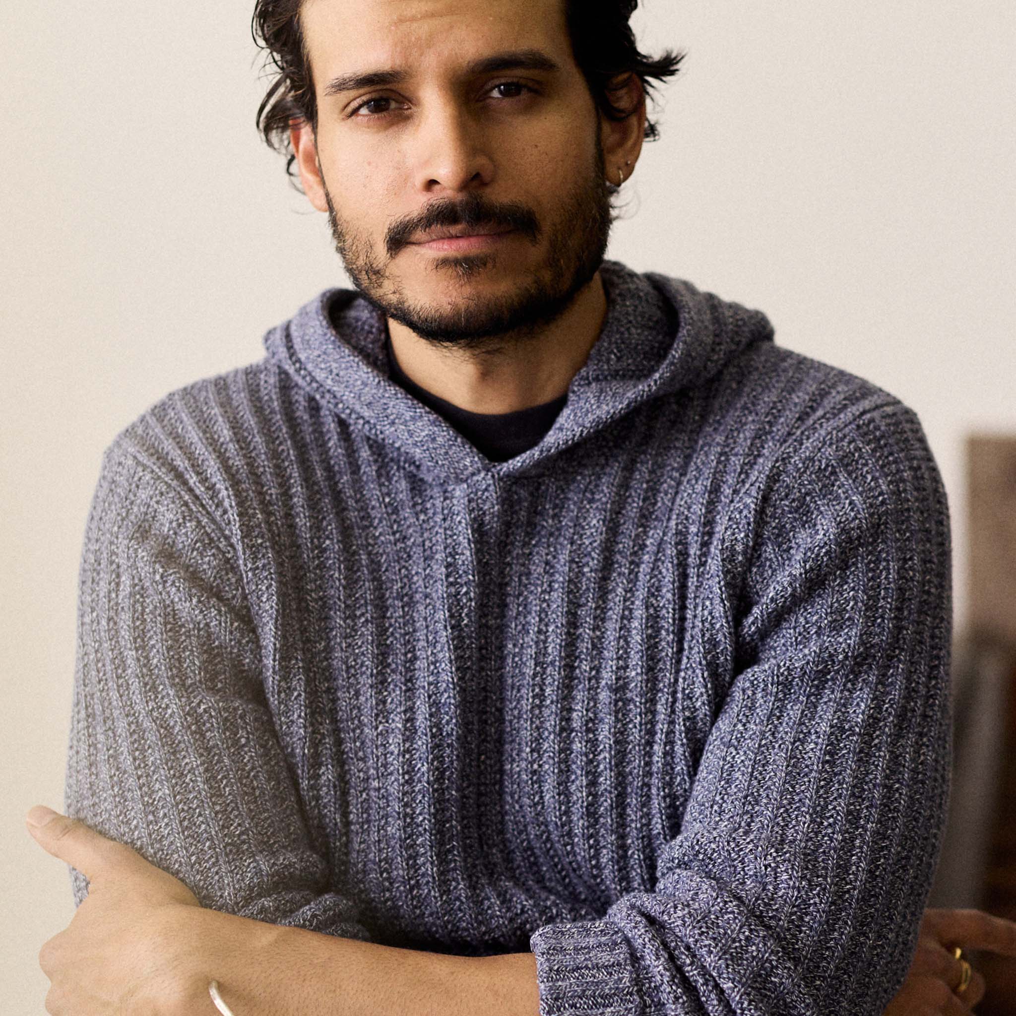 The Bryan Pullover Sweater in Blue Melange - Image 4