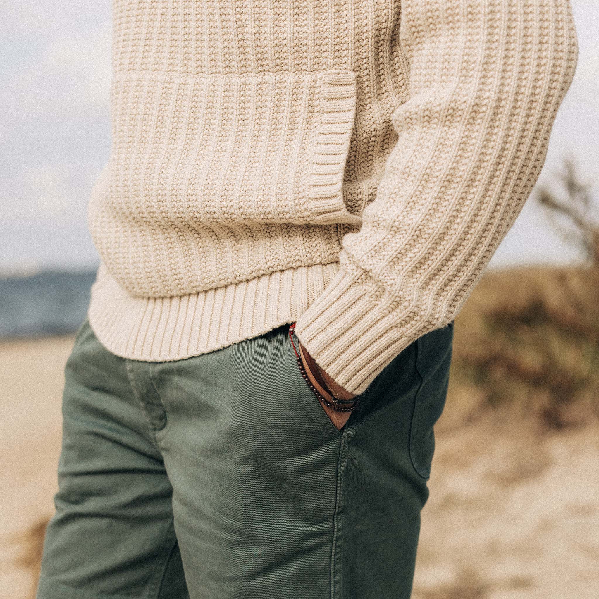 The Bryan Pullover Sweater in Flax Melange - Image 4