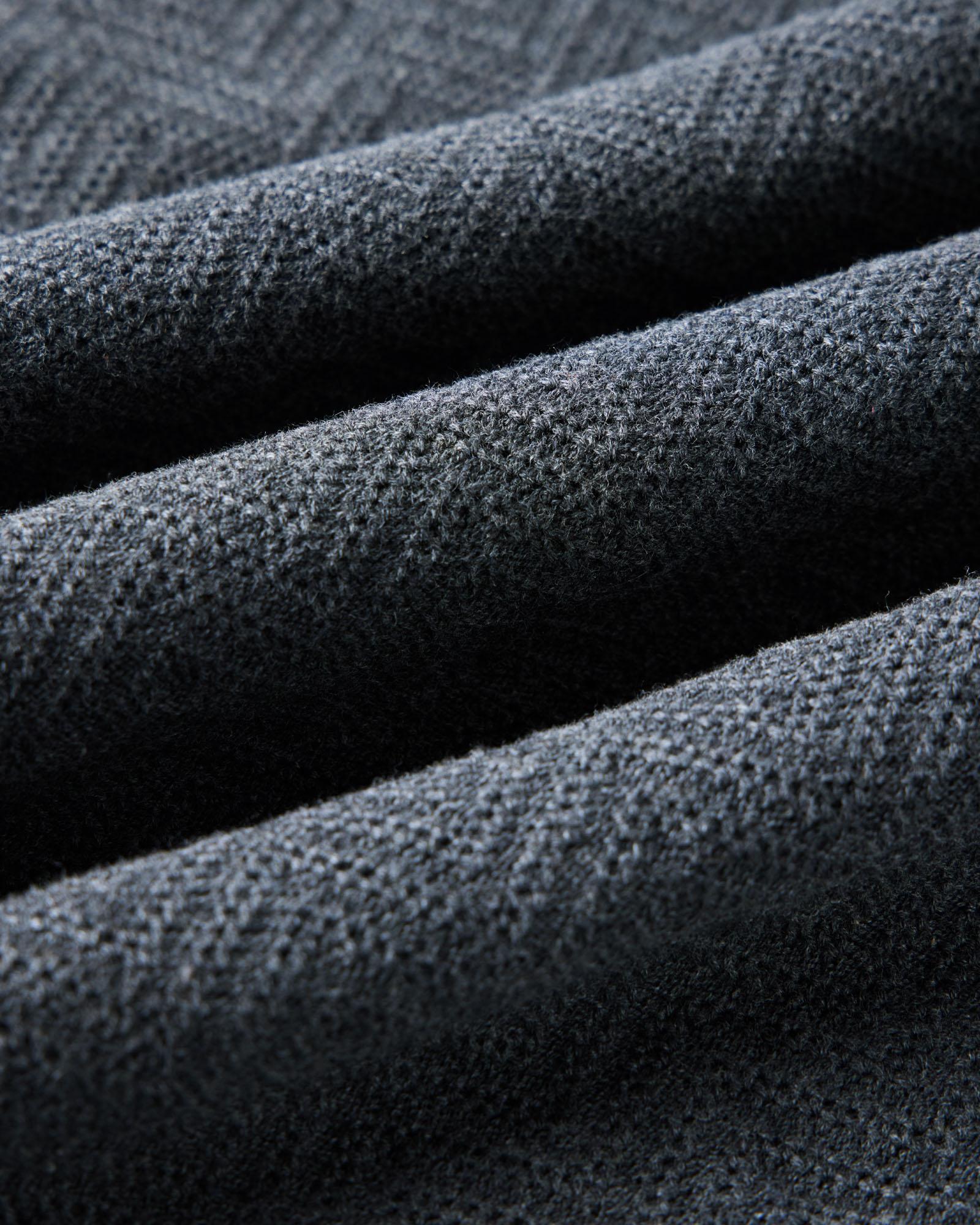 The Button Down Polo in Charcoal Herringbone - Image 6
