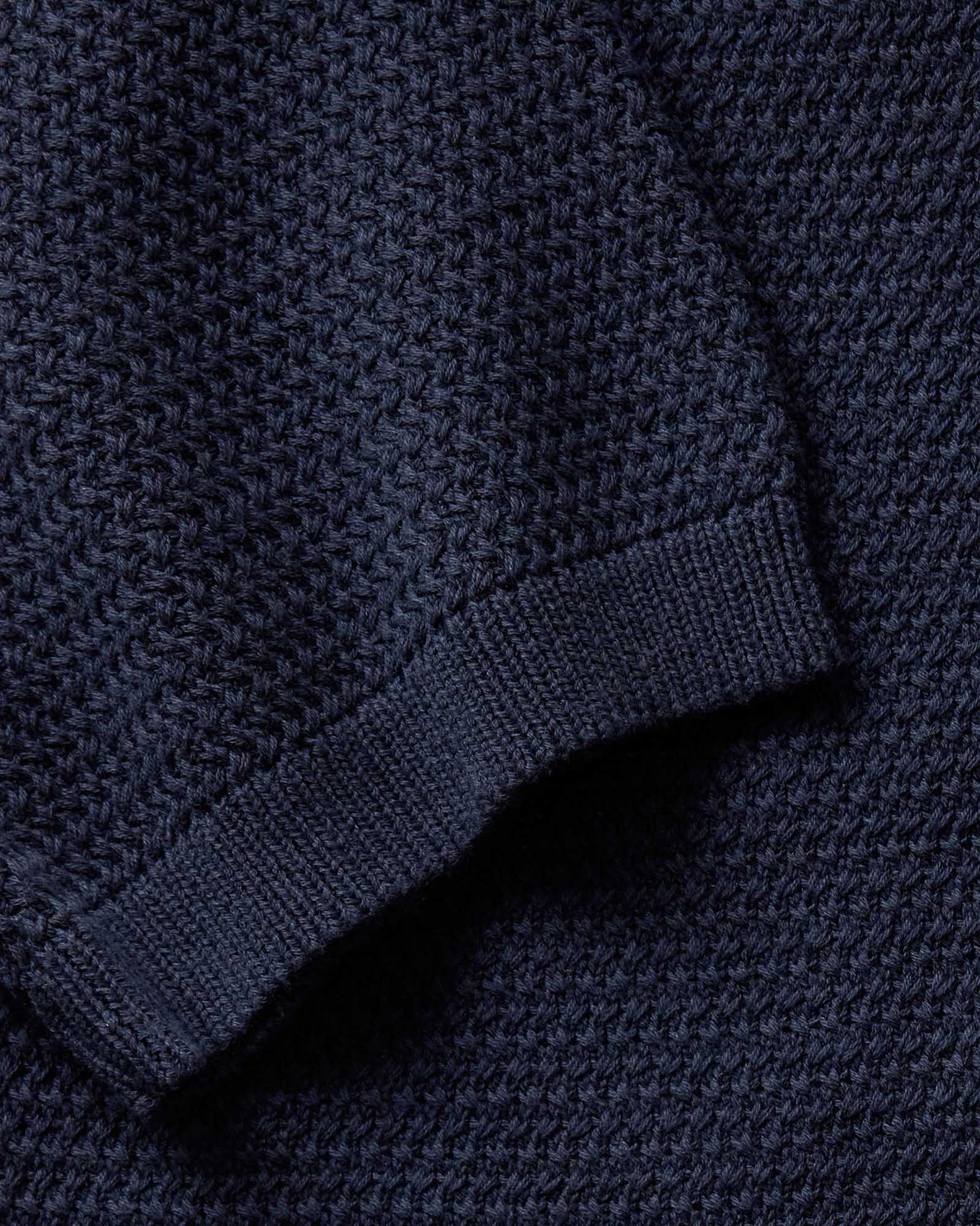 The Button Down Polo in Dark Navy Crochet - Image 5