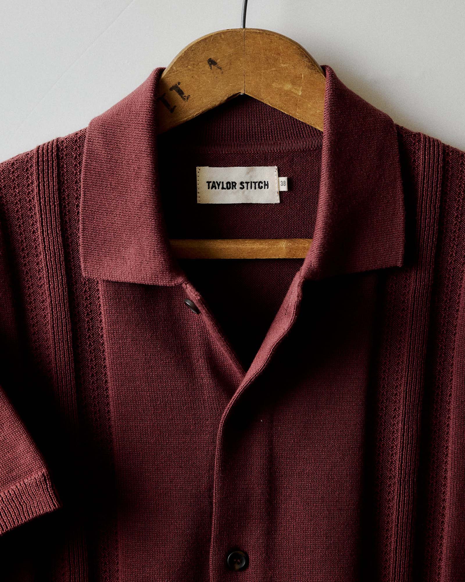 The Button Down Polo in Dried Cherry Stripe - Image 4
