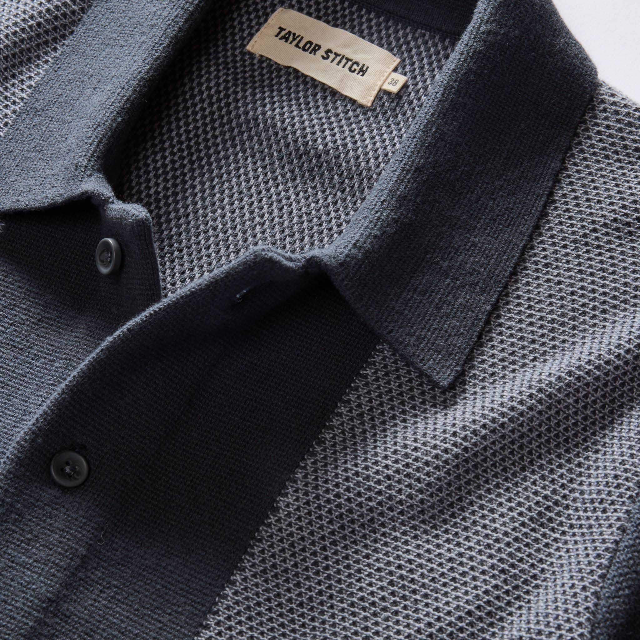The Button Down Polo in Marine Seed Stitch - Image 5