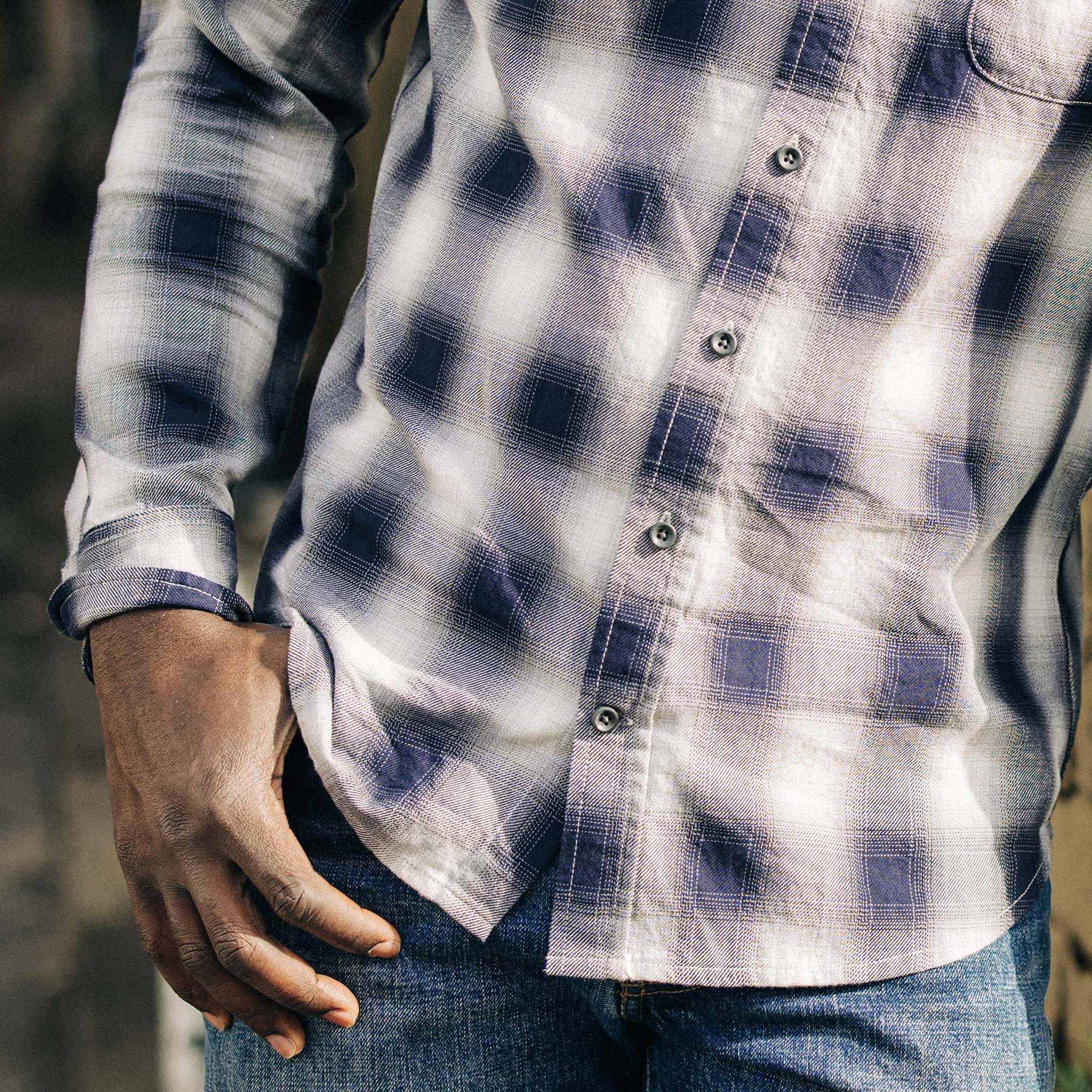 The California in Storm Plaid Ombre Twill - Image 4