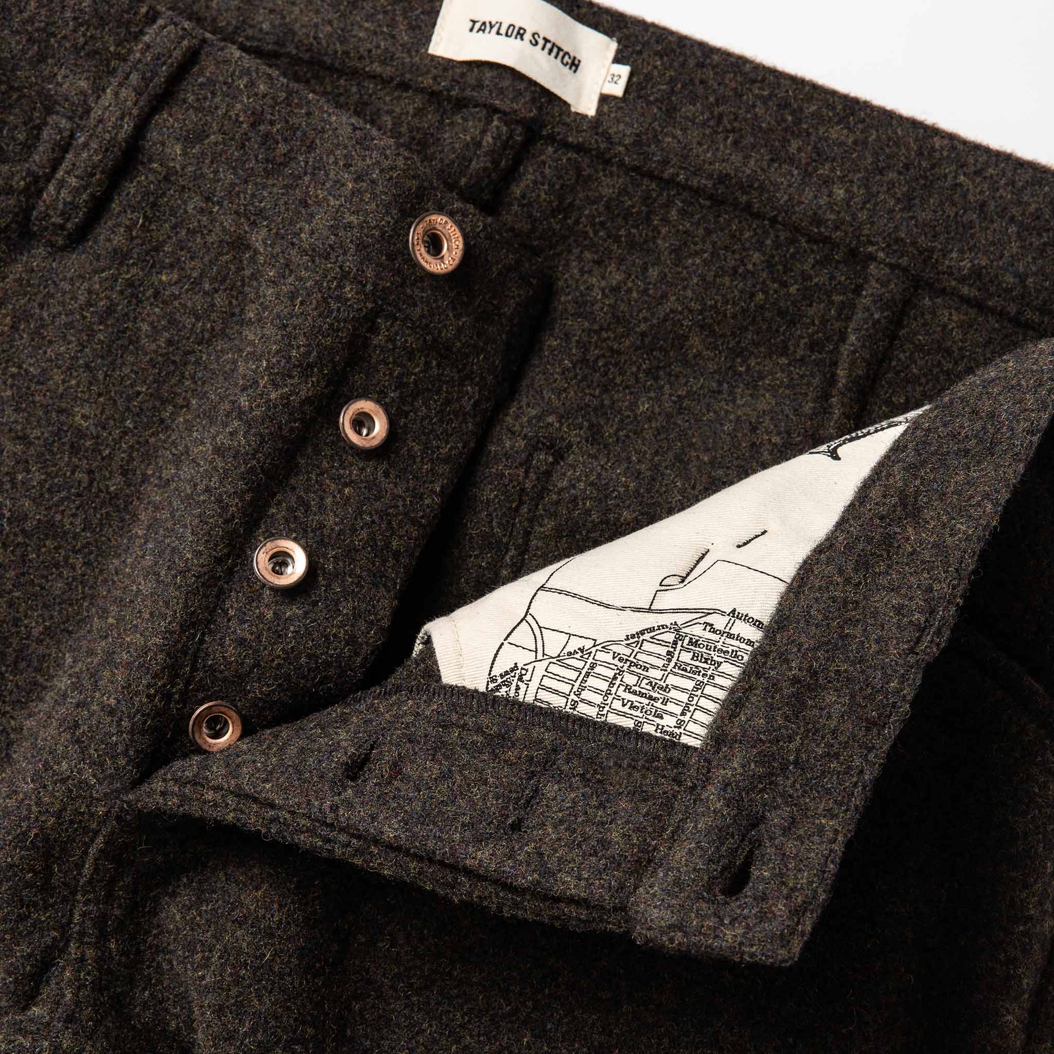 The Camp Pant in Dark Moss Wool - Image 8
